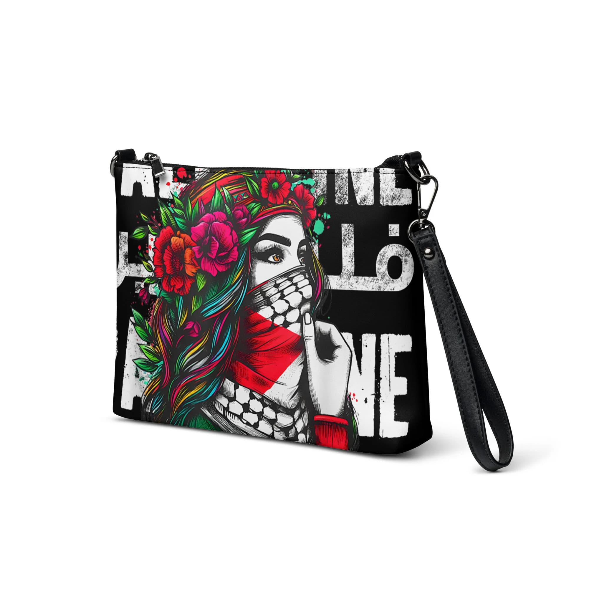 Palestinian Crossbody bag ,Kufiya zip top closure, hands free, Palestinian gift, Kuffiya, Kuffiyeh, Arabic, Palestine, Palestinian Kufiya