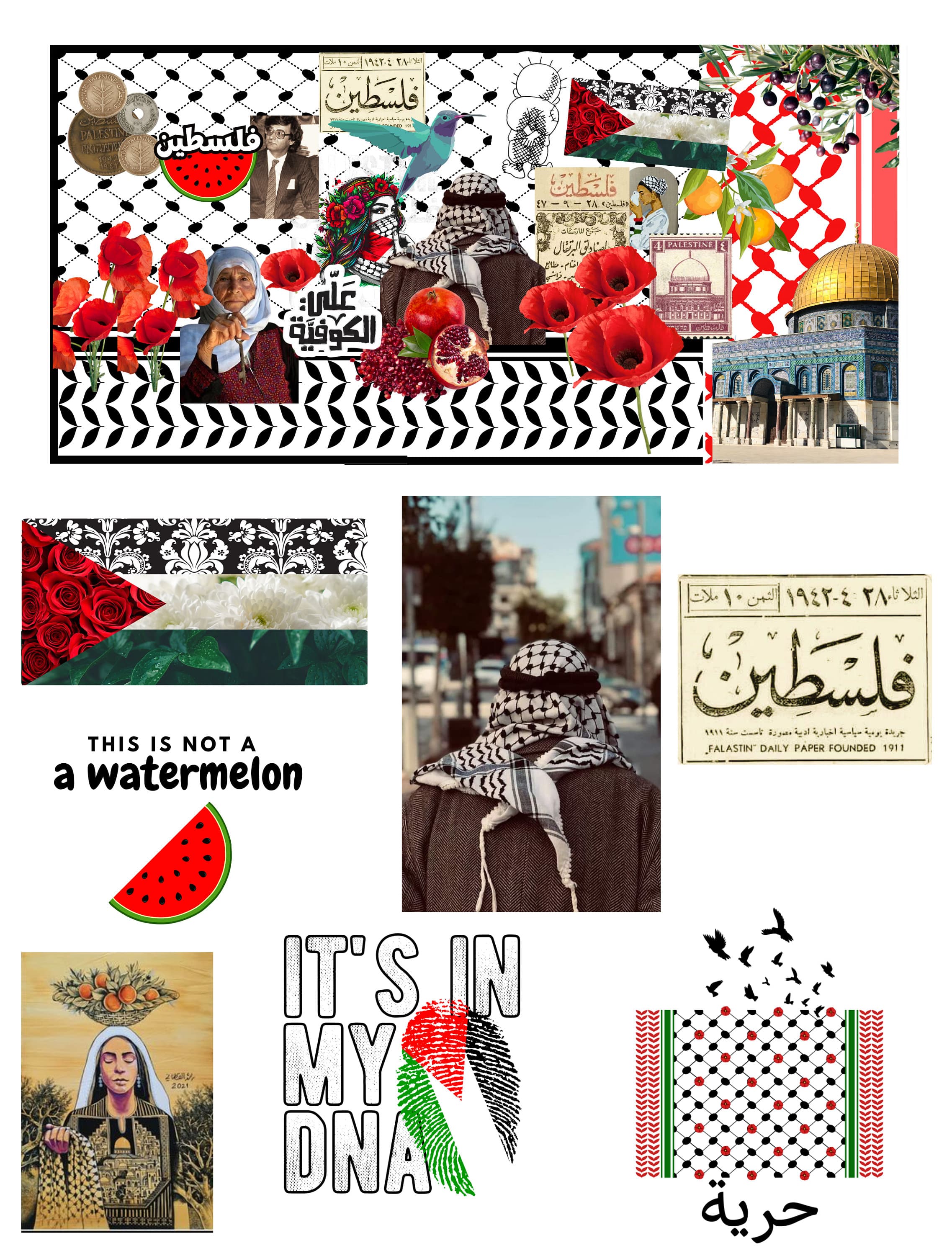 Digital Palestinian sticker sheet