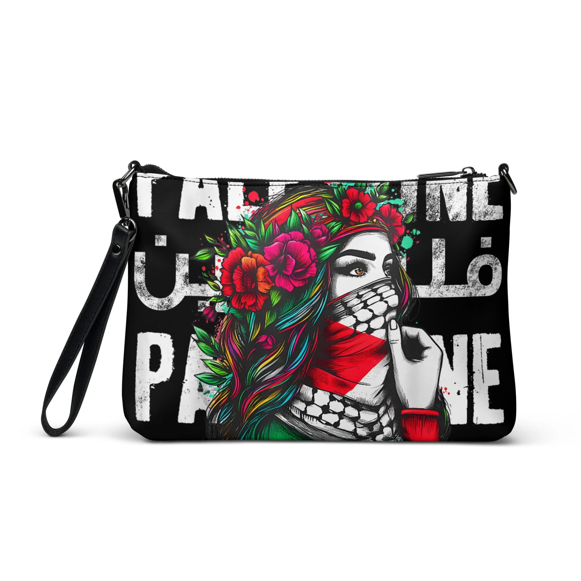 Palestinian Crossbody bag ,Kufiya zip top closure, hands free, Palestinian gift, Kuffiya, Kuffiyeh, Arabic, Palestine, Palestinian Kufiya