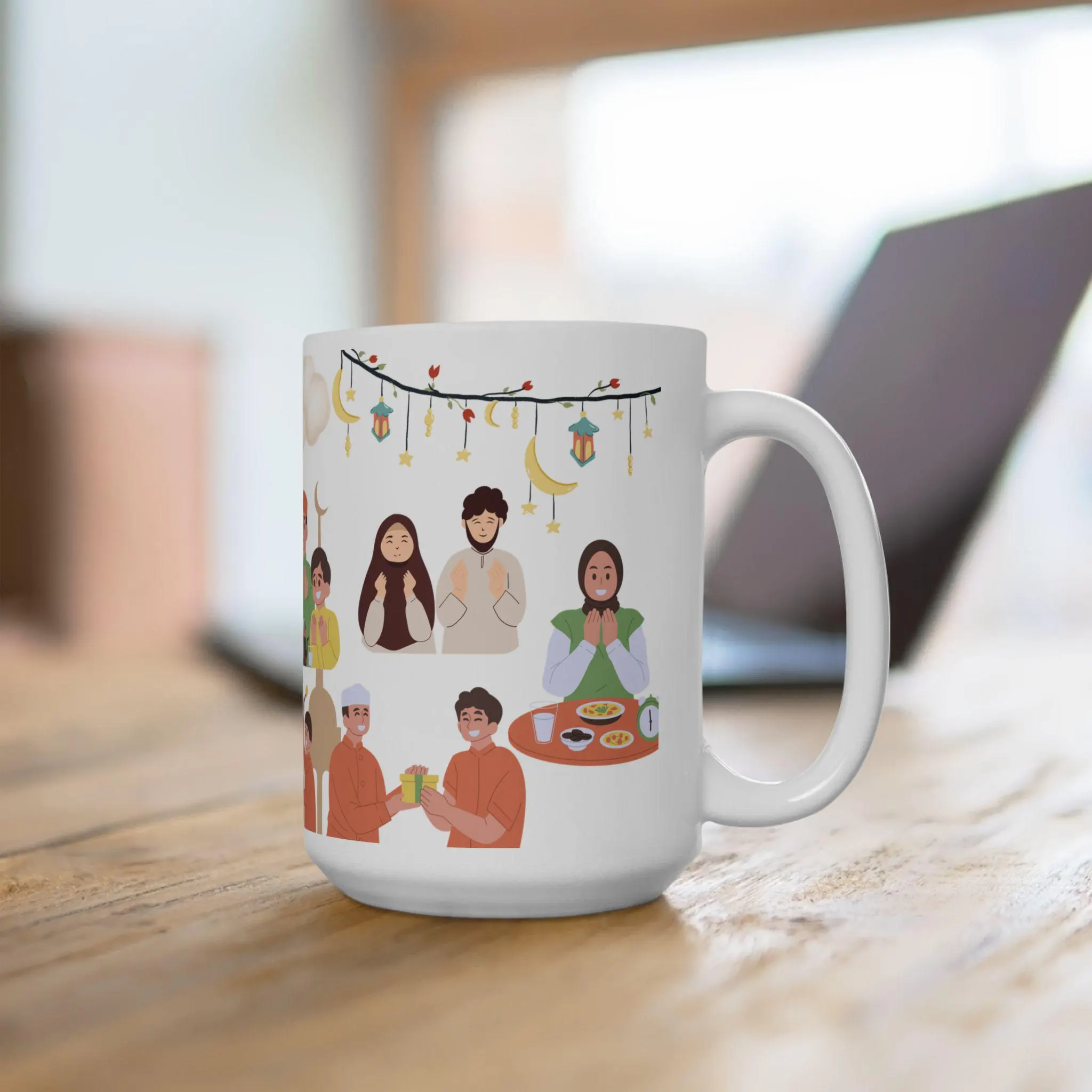 Ramadan Ceramic Mug, Islamic Gift for Eid, Islamic Coffee Cup, Islamic Tea Mug, Ramadan Decor, Islamic Kitchen Decor, Muslim Gift - image 5