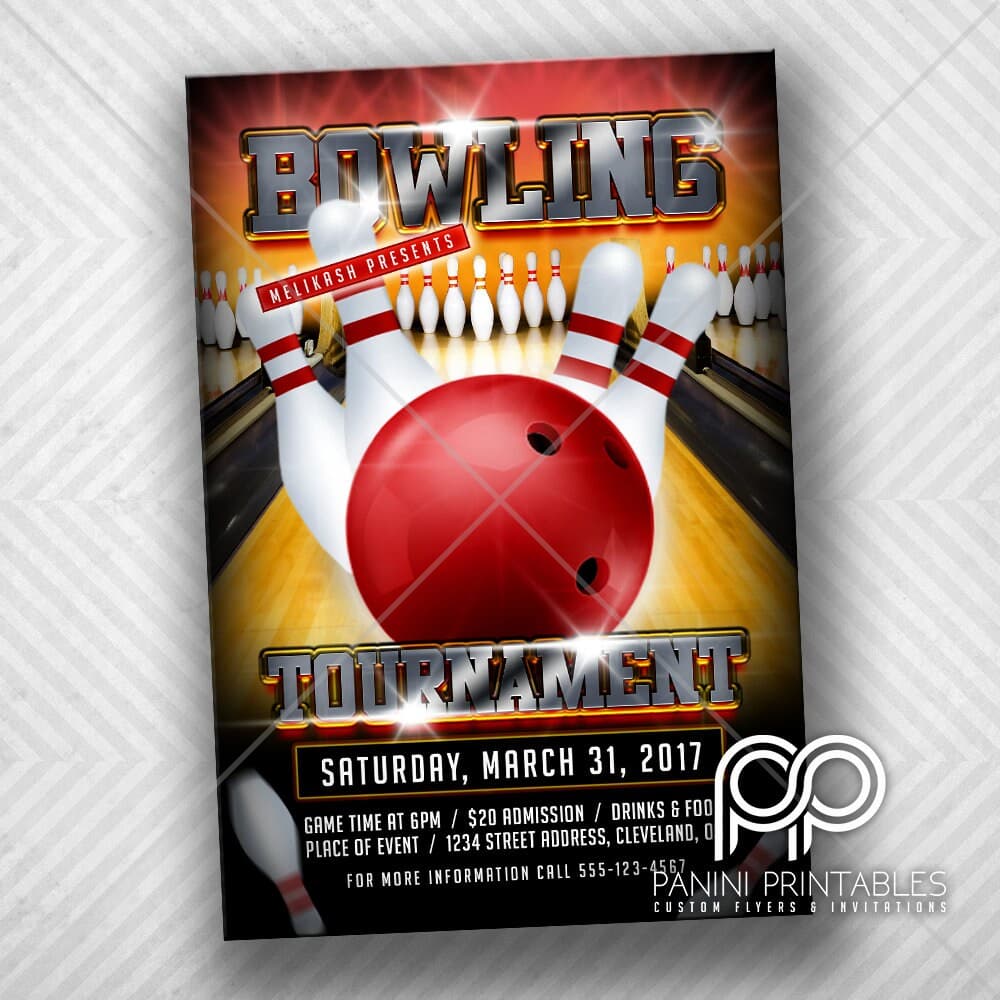 Bowling Invitation - Bowling Tournament - Bowling Party - Bowling Night - Bowling Birthday Party -