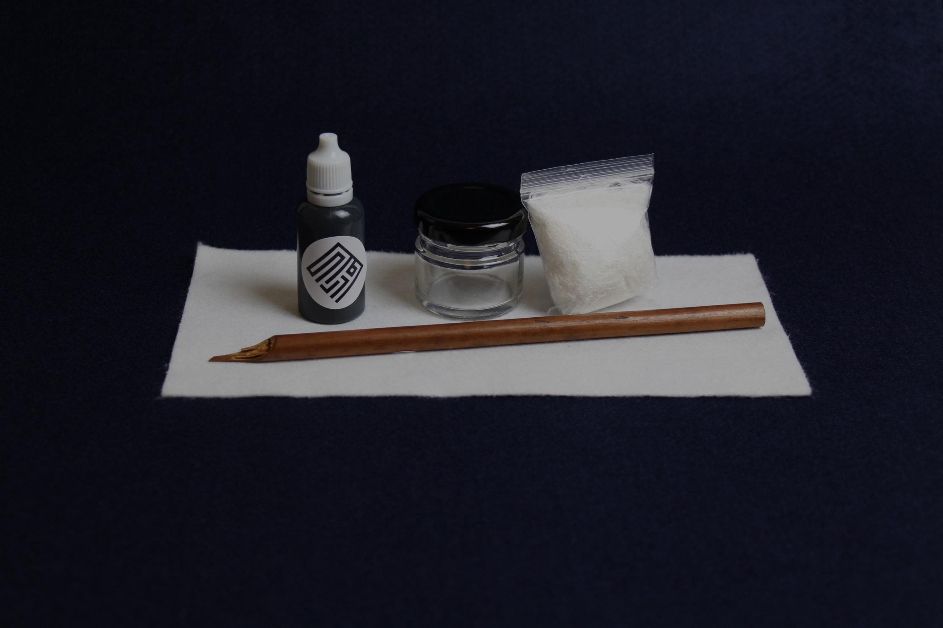 Bare essentials set for Arabic calligraphy - qalam pen, ink, inkwell, likka - image 5