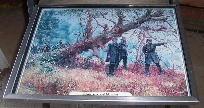 Mort Kunstler Framed Civil War Print Commanders of Manassas Vintage Decorative Father's Day Gift