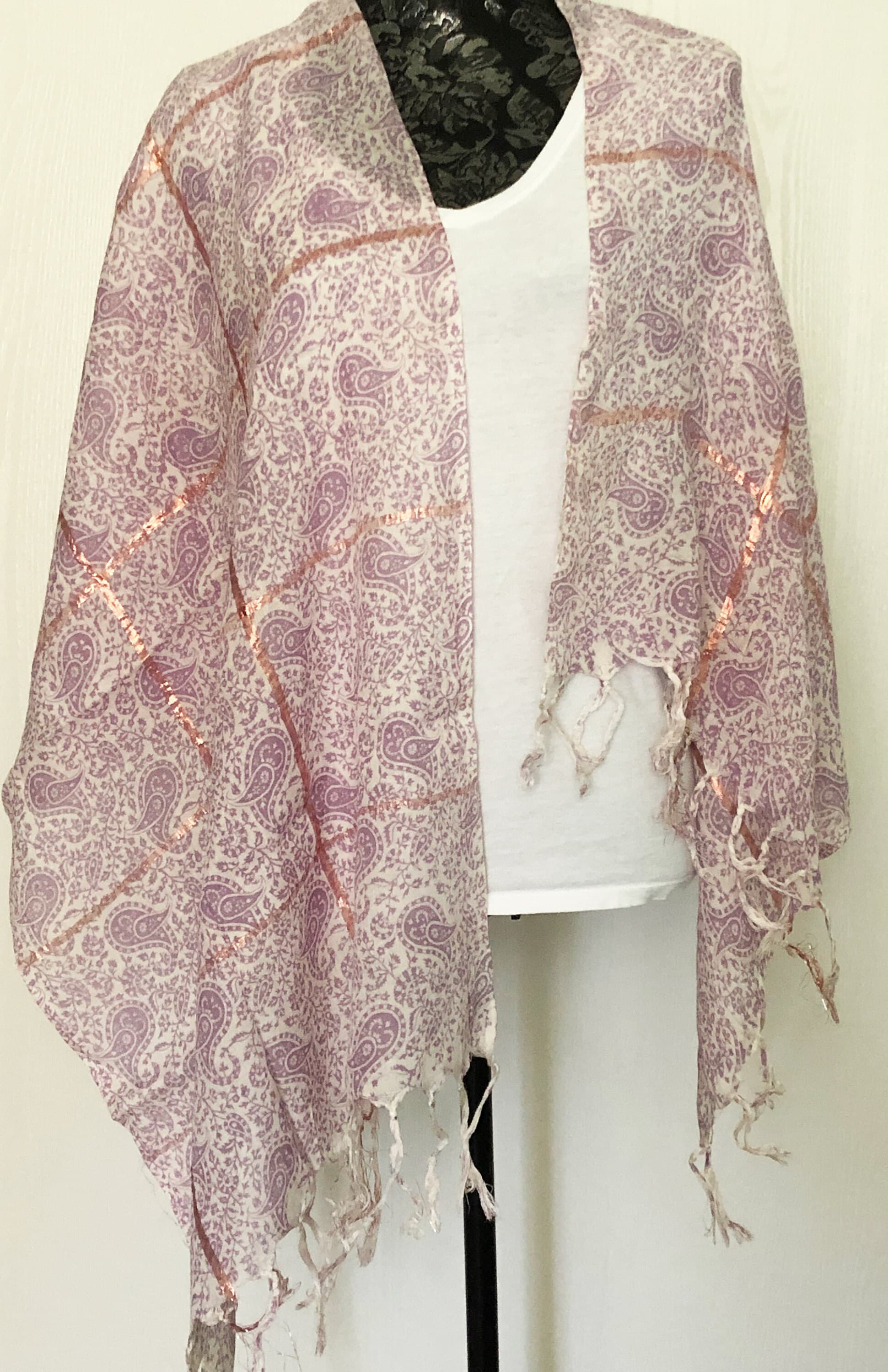 PRINTED VISCOSE SCARF, Paisley Pattern Shawl, Head Wrap, Stole, Turban Hijab For Women, Gift for Her - image 5