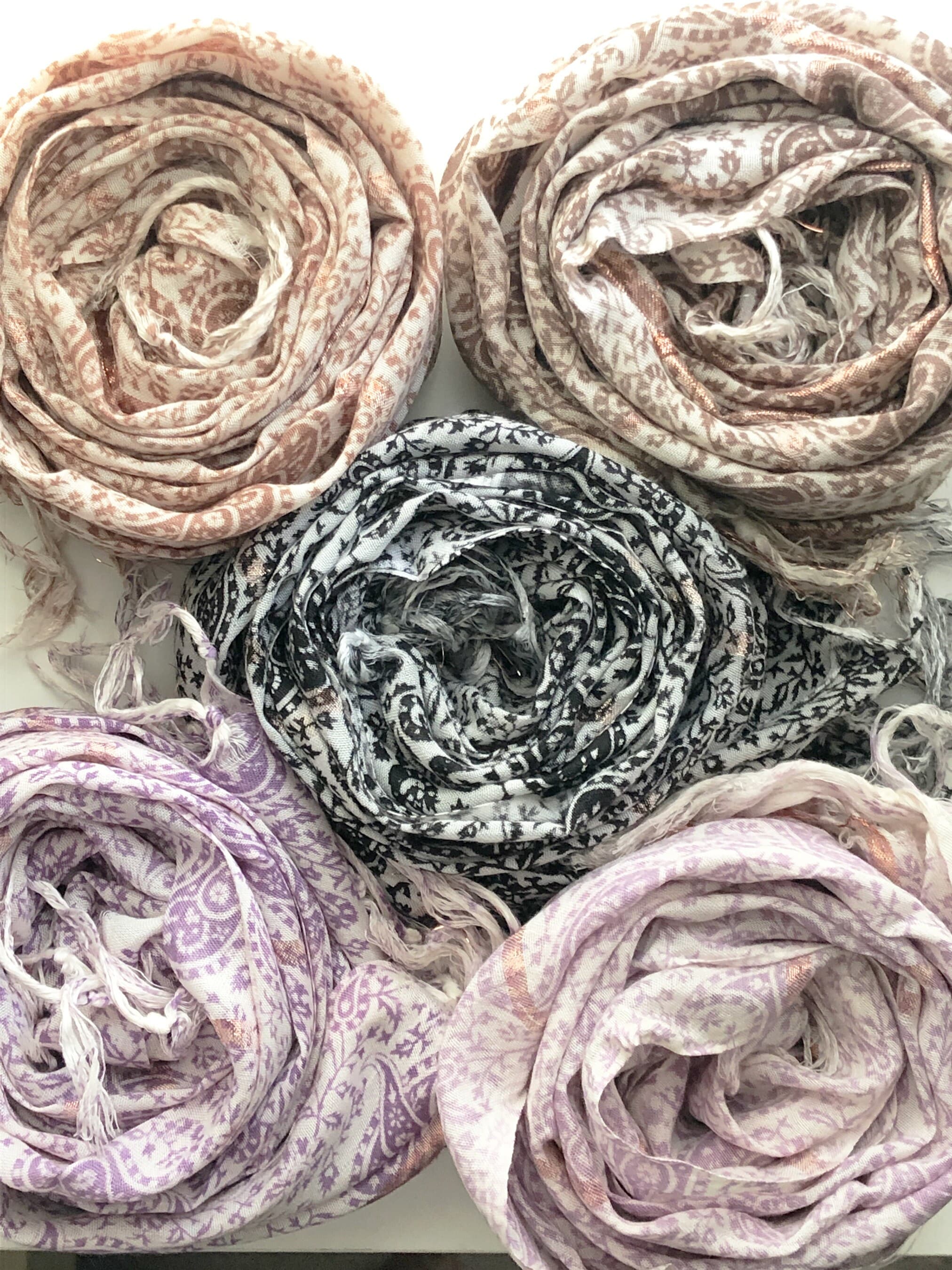 PRINTED VISCOSE SCARF, Paisley Pattern Shawl, Head Wrap, Stole, Turban Hijab For Women, Gift for Her