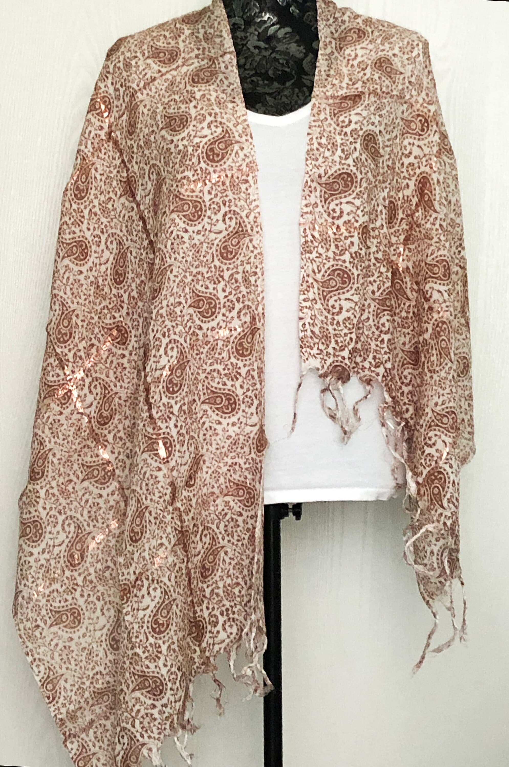 PAISLEY PRINTED SCARF, Soft Viscose Shawl, Stole, Hijab, Head/Shoulder Wrap For Women, gift for Her - image 3