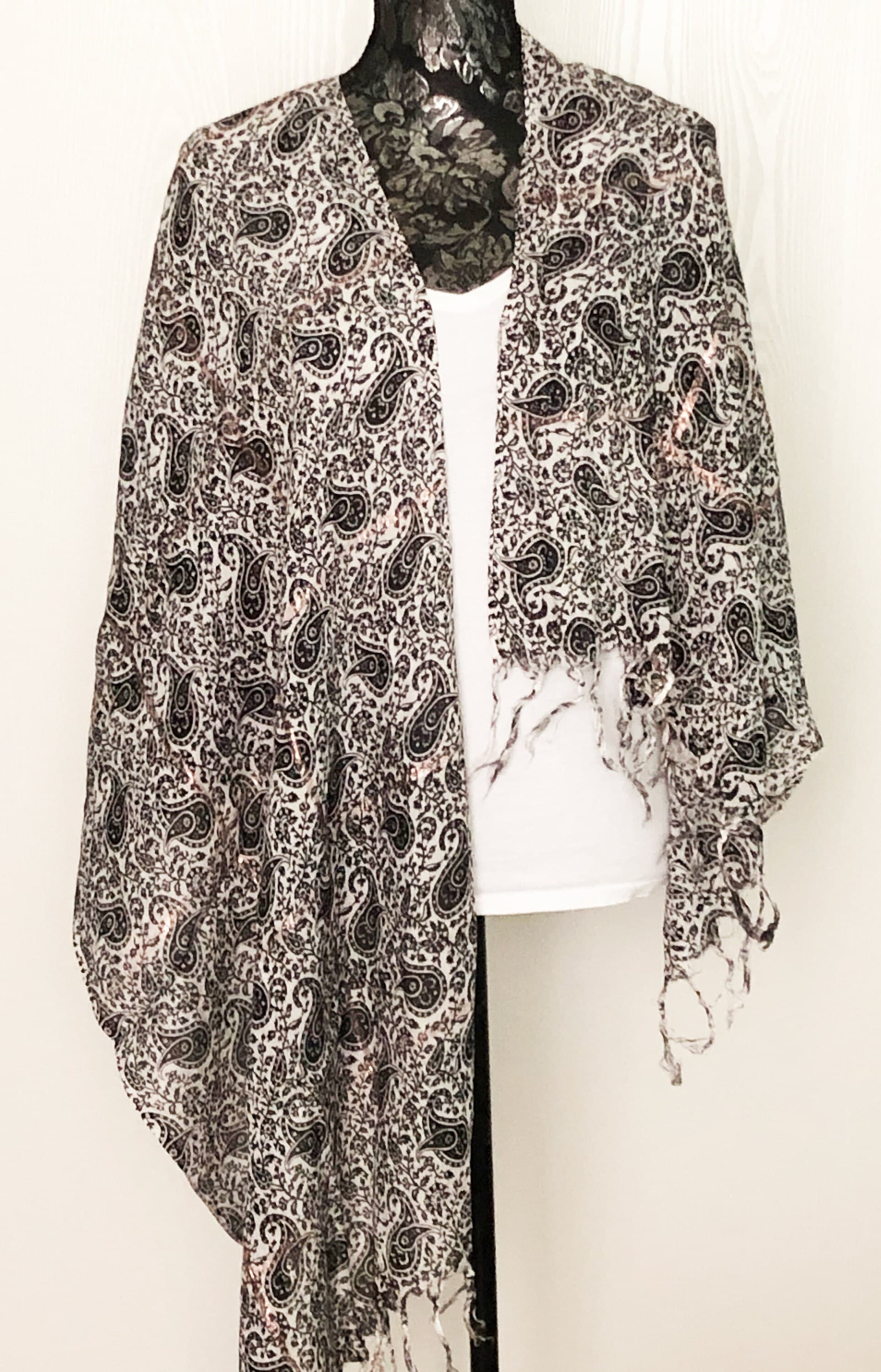 PAISLEY PRINTED SCARF, Soft Viscose Shawl, Stole, Hijab, Head/Shoulder Wrap For Women, gift for Her - image 4