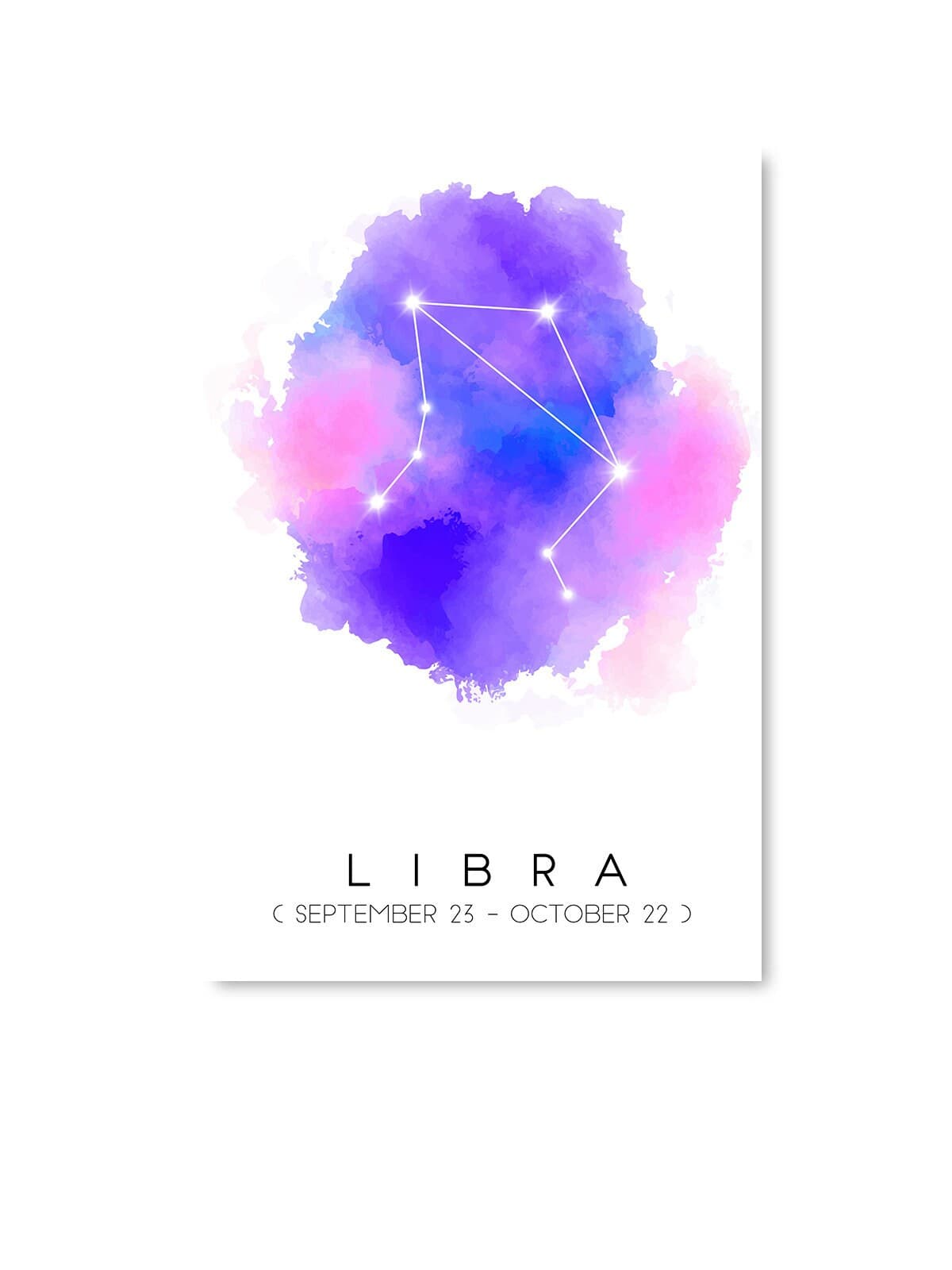 Zodiac Sign Map Libra Poster Zodiac Star Map Art Unique Gift for Astrology Lover Libra Office & Home Wall Decor - image 3
