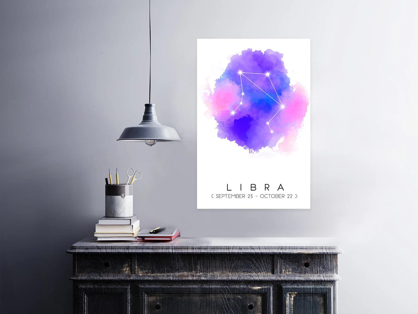 Zodiac Sign Map Libra Poster Zodiac Star Map Art Unique Gift for Astrology Lover Libra Office & Home Wall Decor