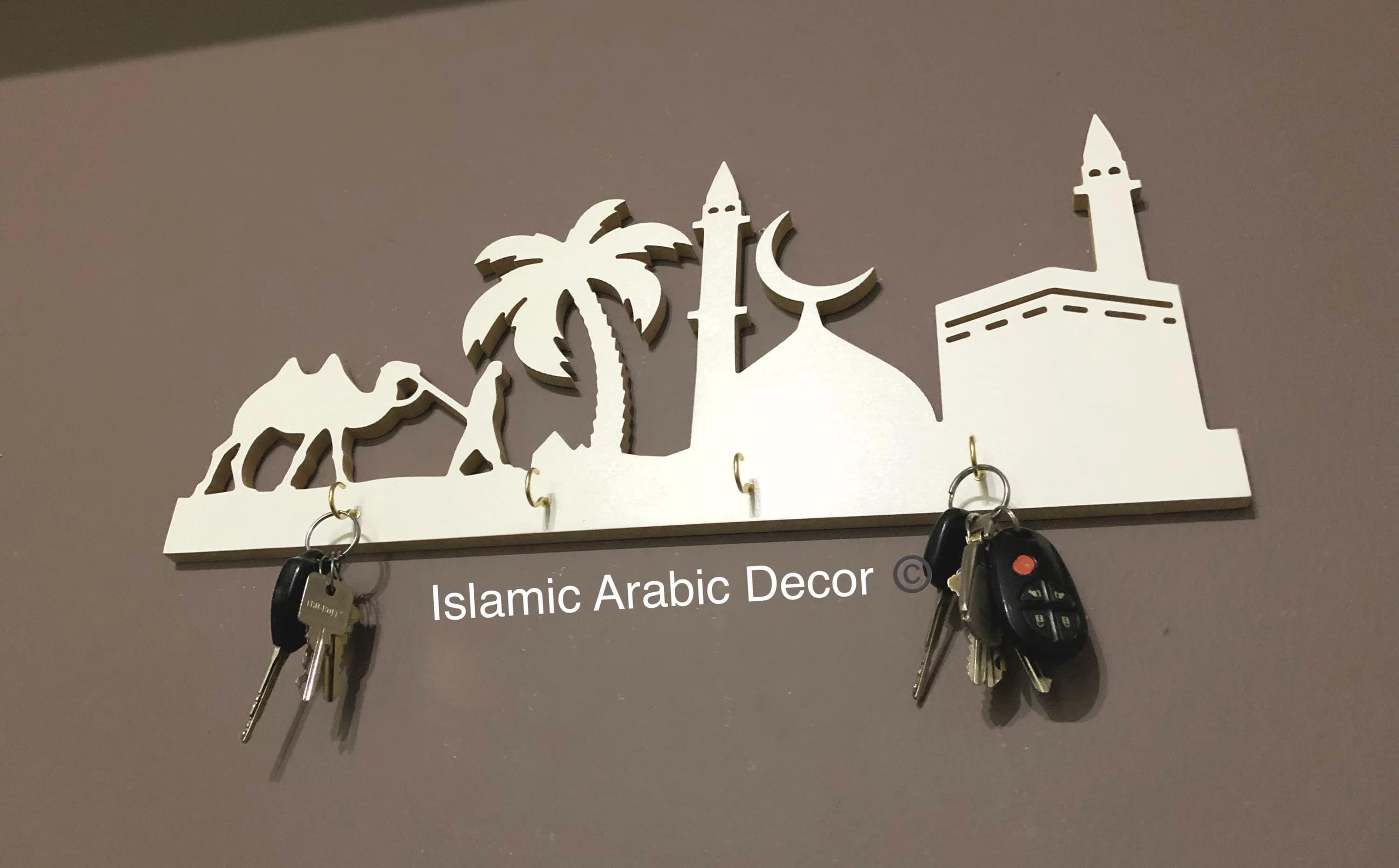 Makkah Madinah Keyholder: Islamic Wall Art, Arabic Home Decor - image 4