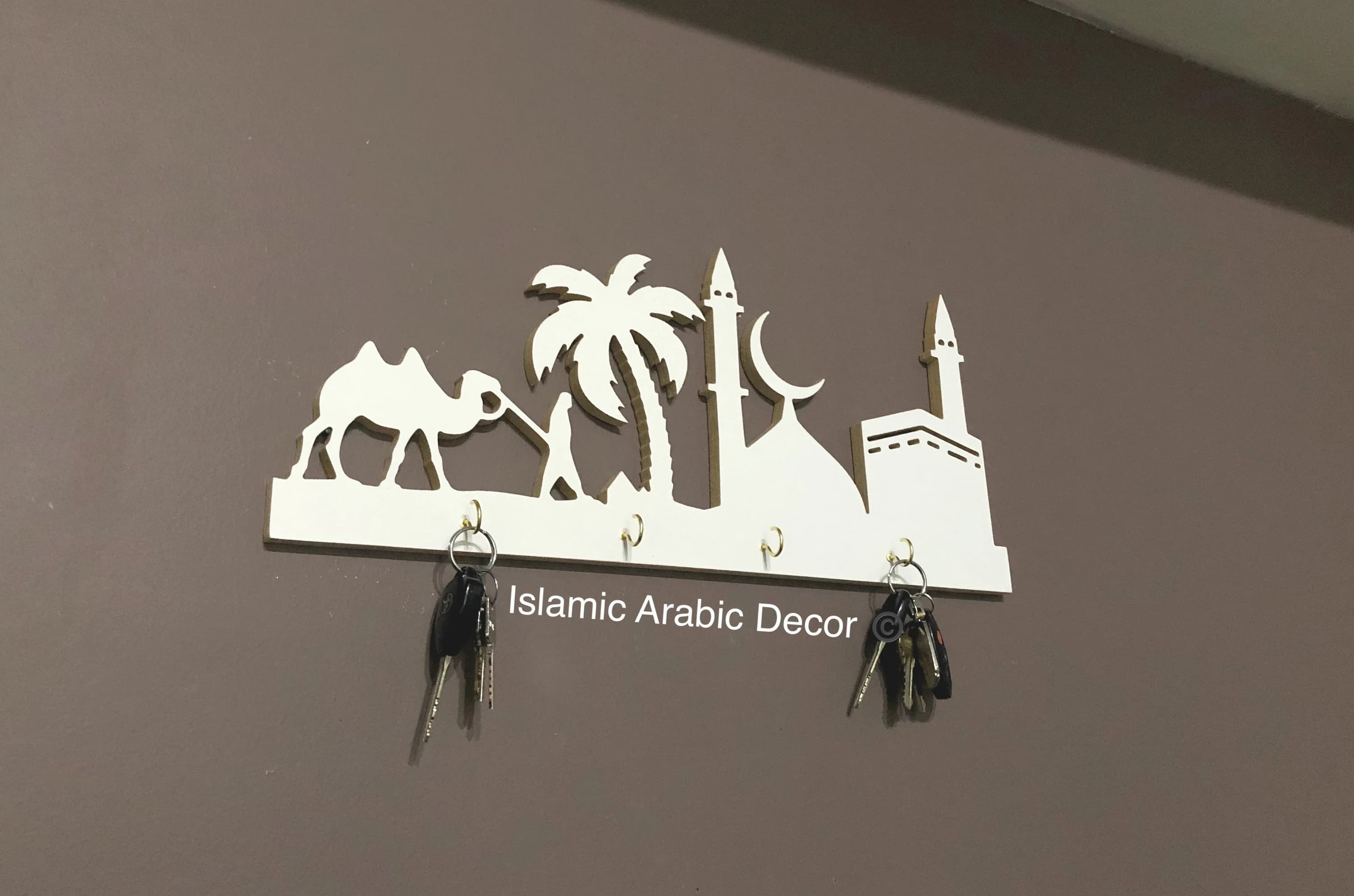 Makkah Madinah Keyholder: Islamic Wall Art, Arabic Home Decor - image 3