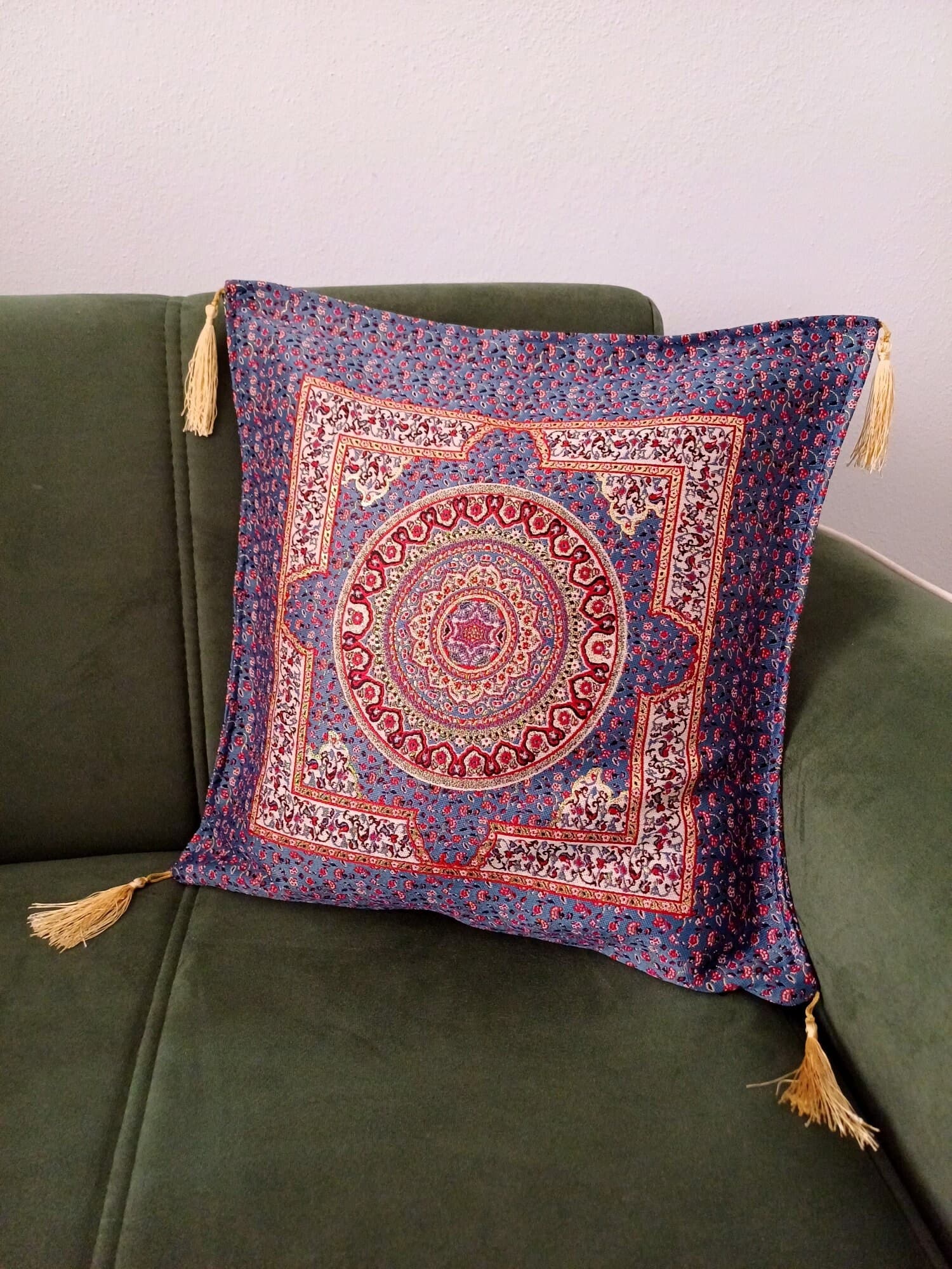Traditional Turkish Pillow, Purple Rug Patterned Cushion, Anatolian Ottoman Pillow, Kilim Pattern Coach Pillow, Authentic Chenille Pillow - image 4