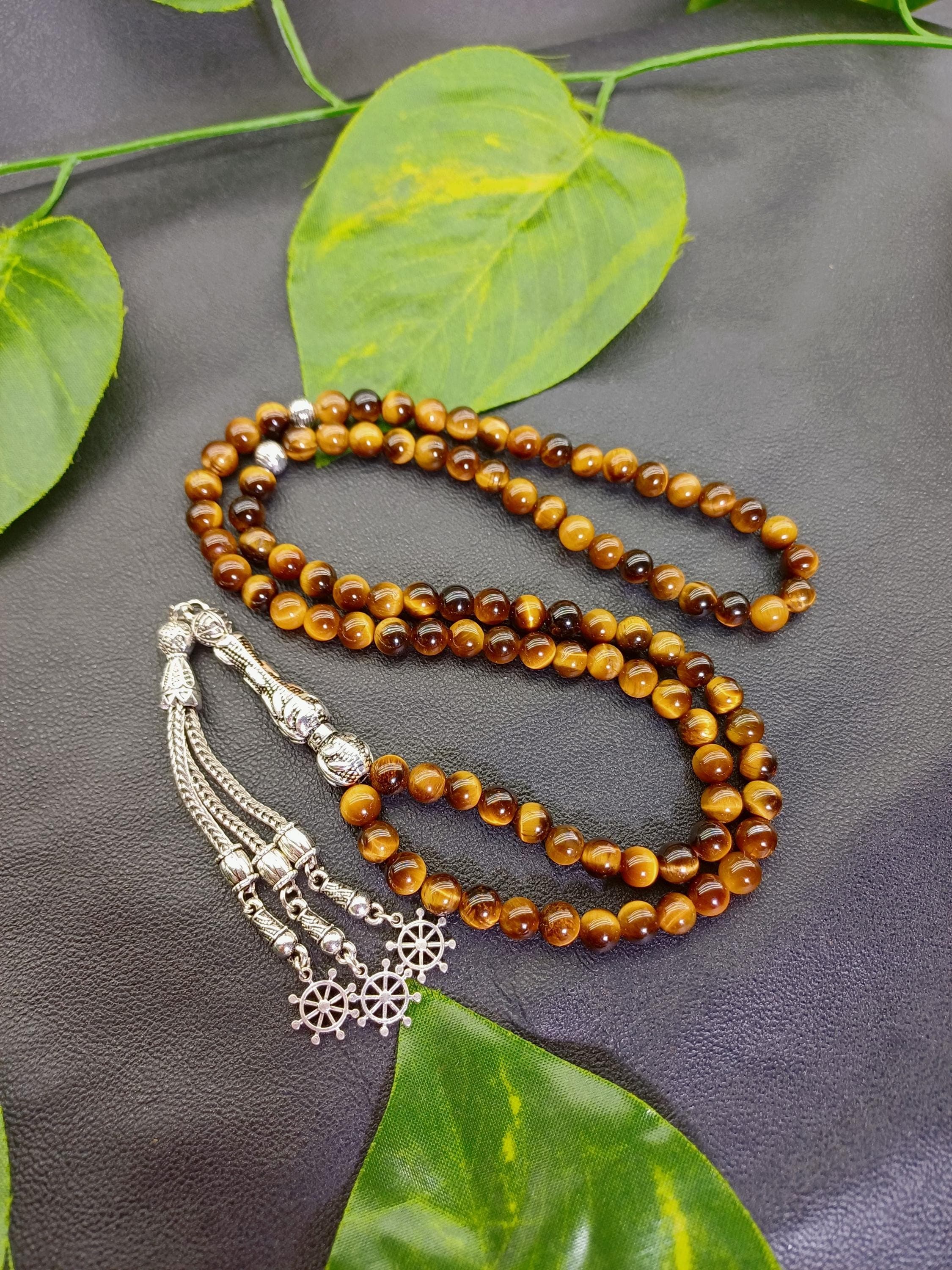99 Tiger Eye Prayer Beads: 6 mm Small Beaded Muslim Tasbih - image 5