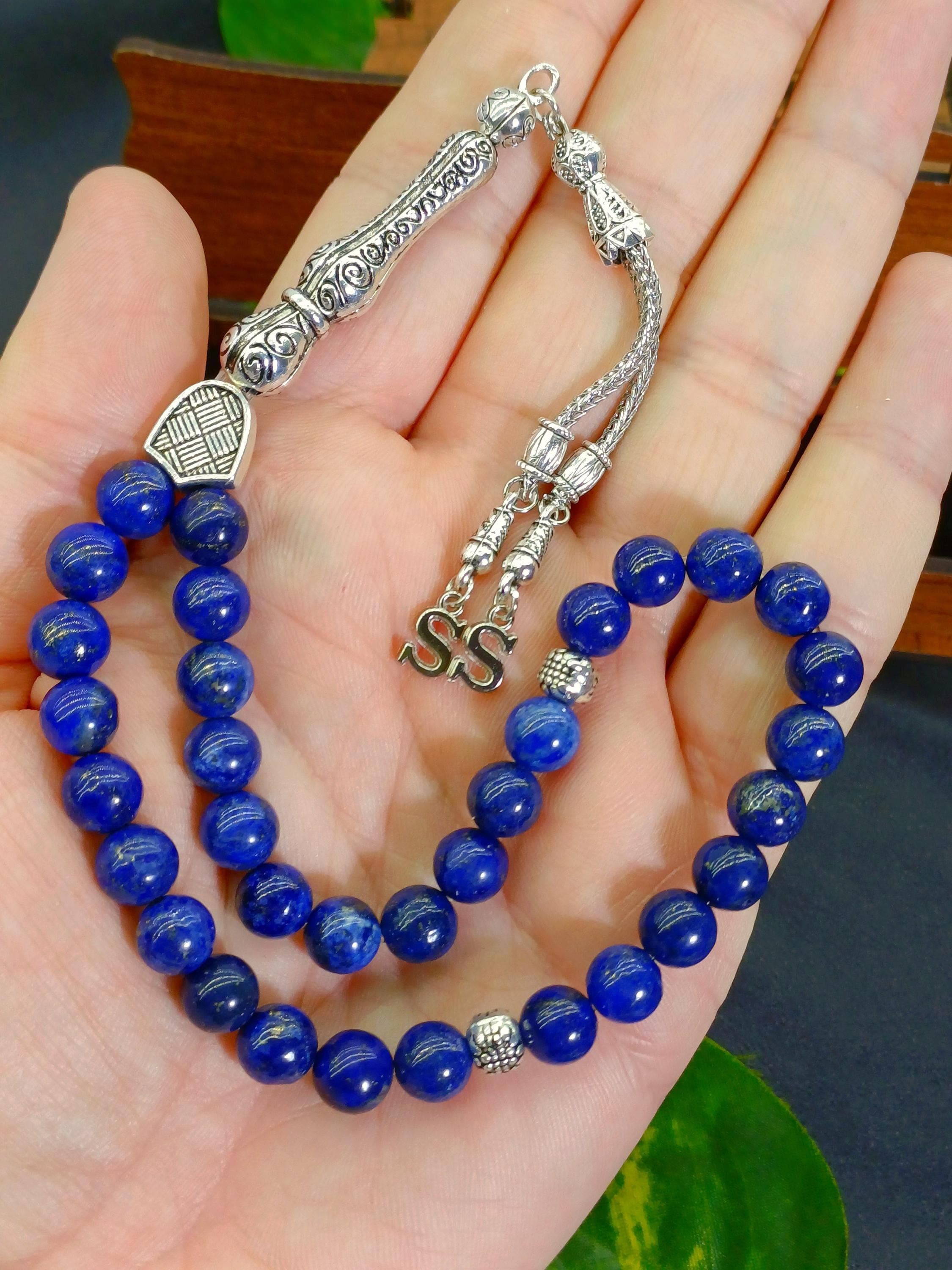 Lapis Lazuli Tasbih, Custom Blue Prayer Beads, Personalized Gemstone Tesbih Rosary - image 5