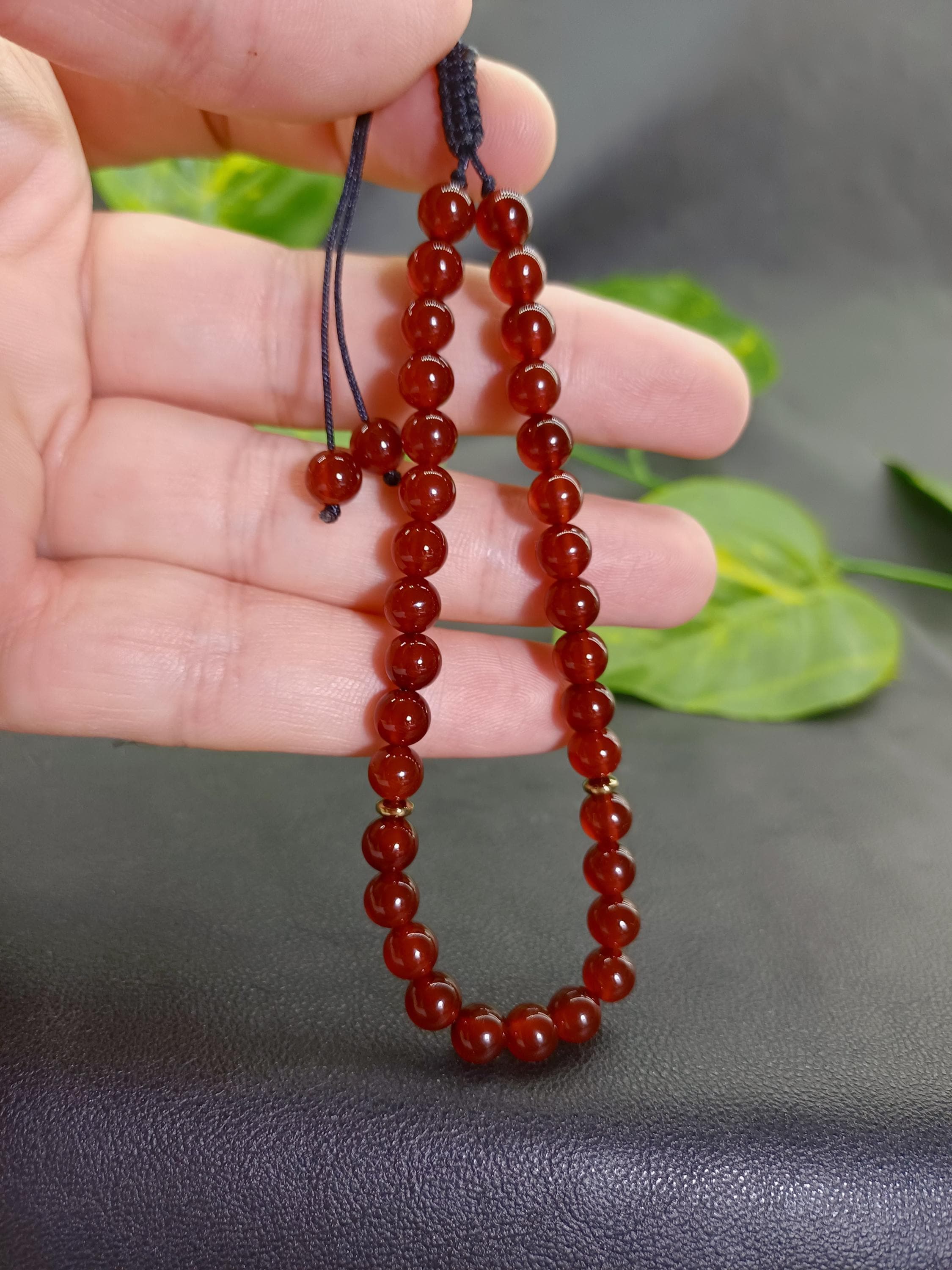 Carnelian 33 Bead Tasbih Bracelet, Red Agate Prayer Beads - image 4