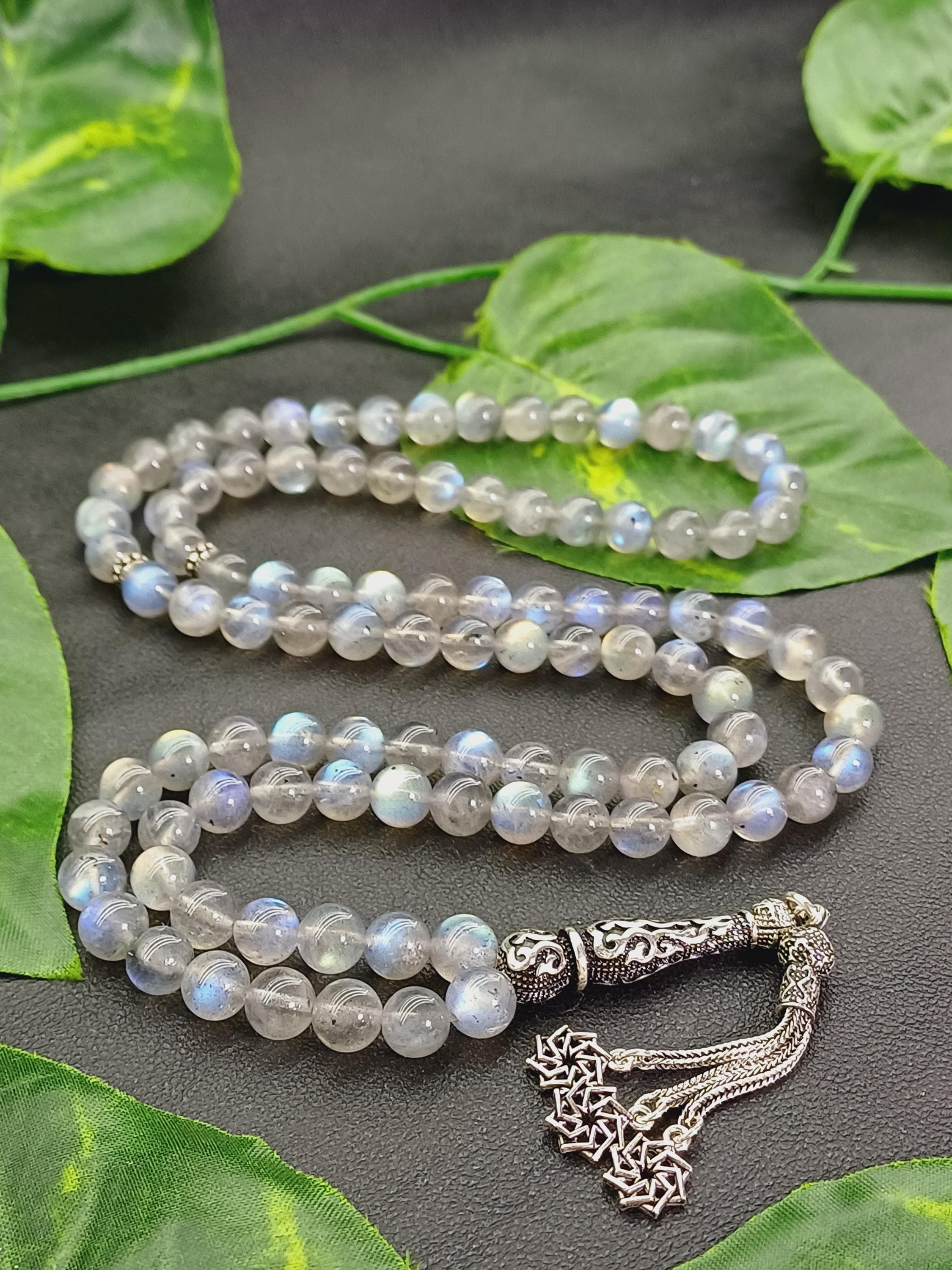99 Labradorite Tasbih: 925k Silver Islamic Prayer Beads - image 5