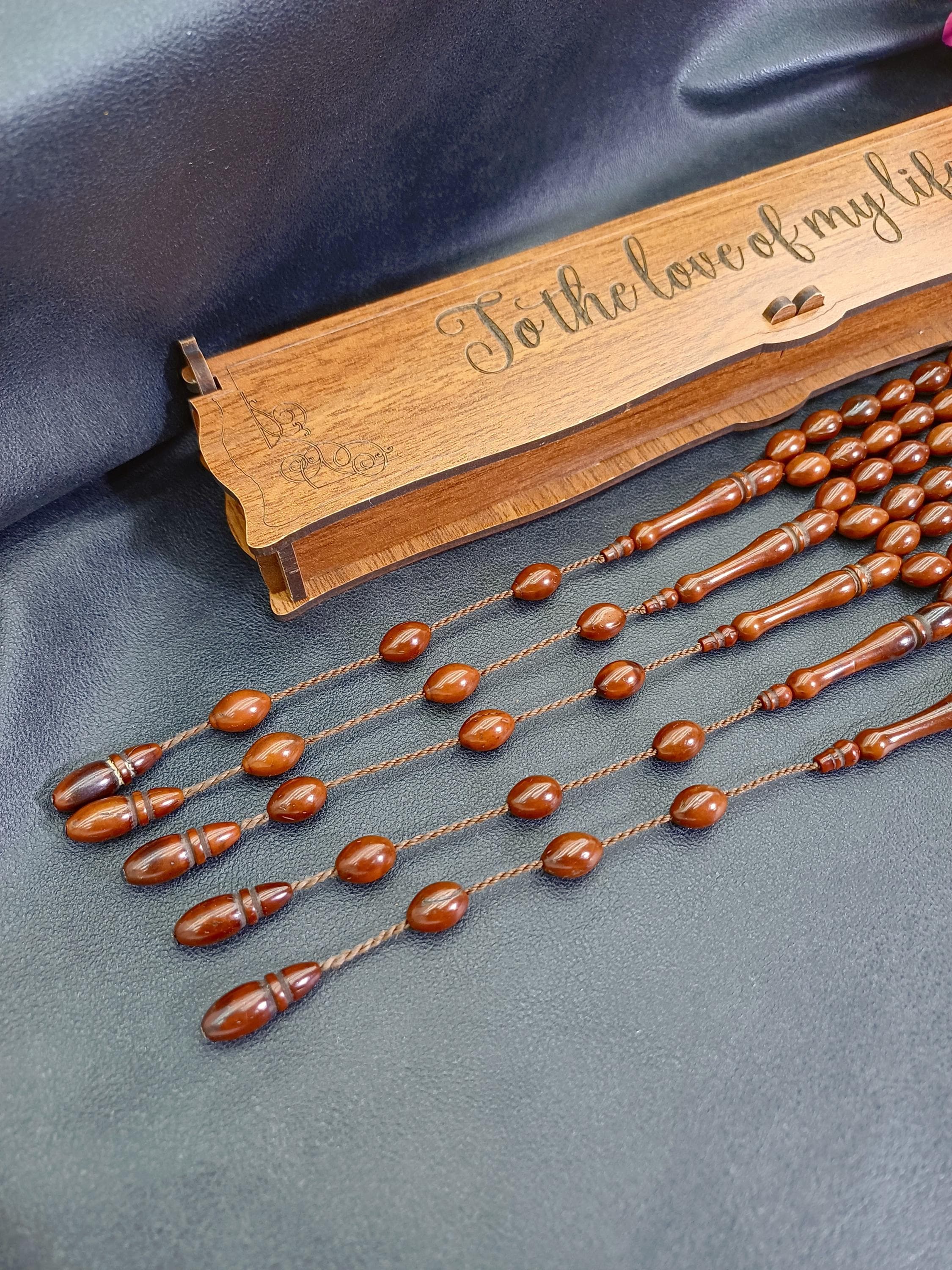 Handcrafted Coca Wood Tasbih: 33-Bead Islamic Prayer Beads with Counters - image 5