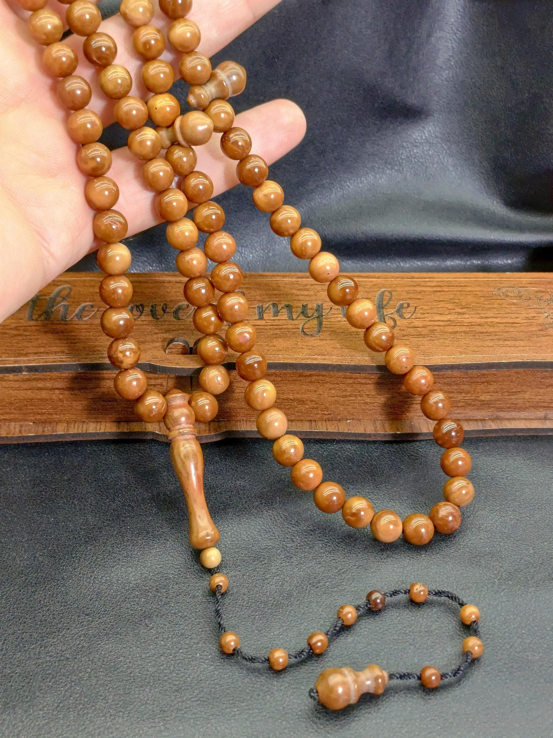 8 mm Coca Wood Tasbih: 99 Islamic Prayer Beads with Counter - image 5