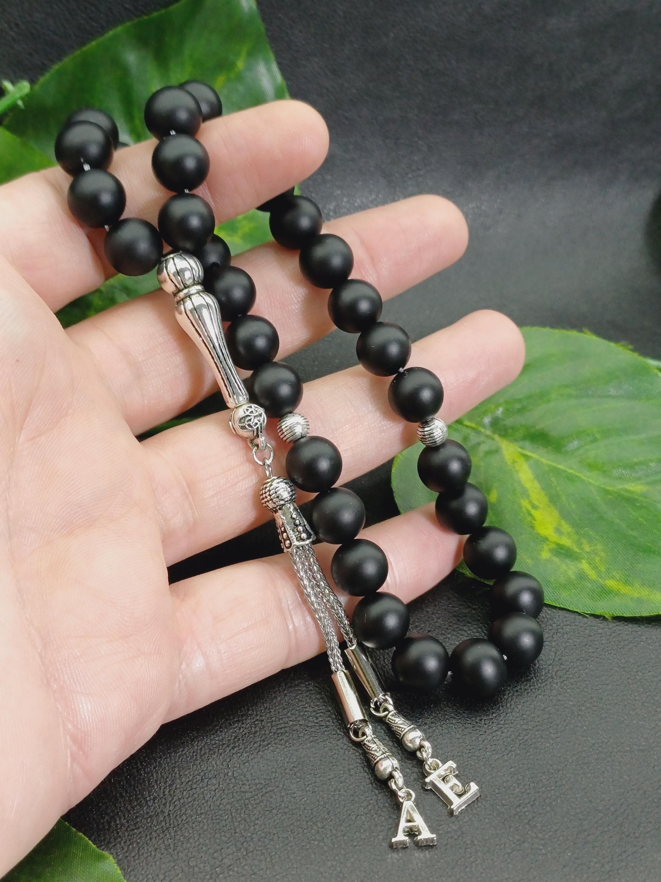 Custom Matte Black Onyx Tasbih: Personalized Large Prayer Beads - image 5