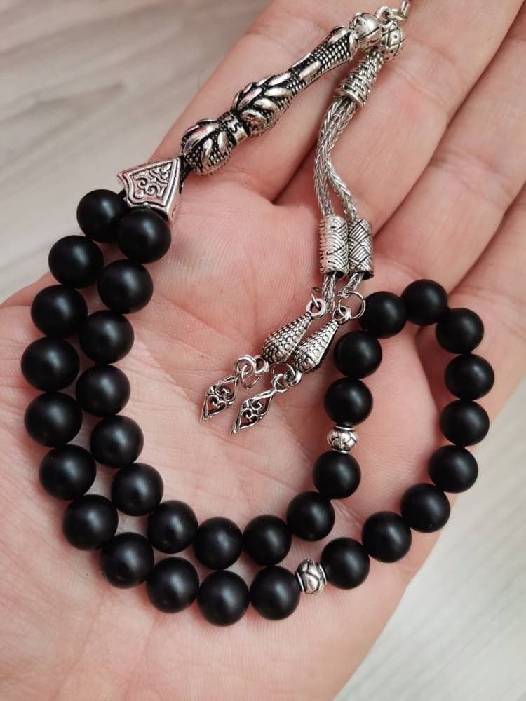 Matte Black Onyx Tasbih: 33 Islamic Prayer Beads - image 4