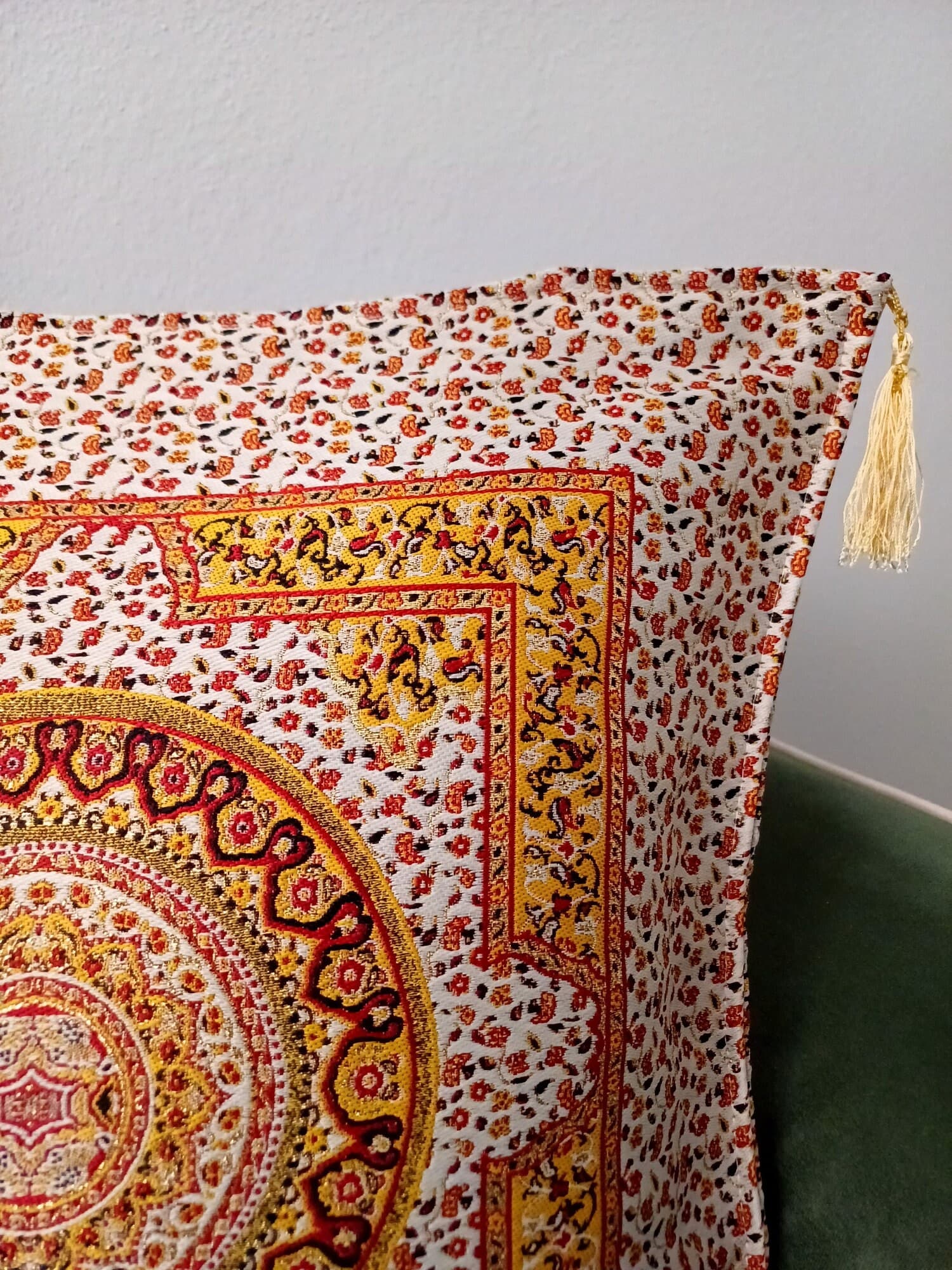 Anatolian Ottoman Pillow, Traditional Turkish Pillow, Beige Rug Patterned Cushion, Kilim Pattern Coach Pillow, Authentic Chenille Pillow - image 4