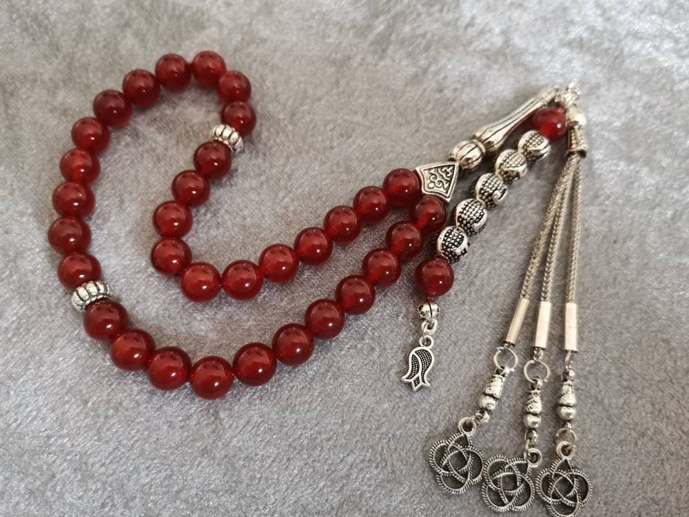 Custom Carnelian Prayer Beads: Yemeni Aqeeq Tasbih, Muslim Gift - image 4