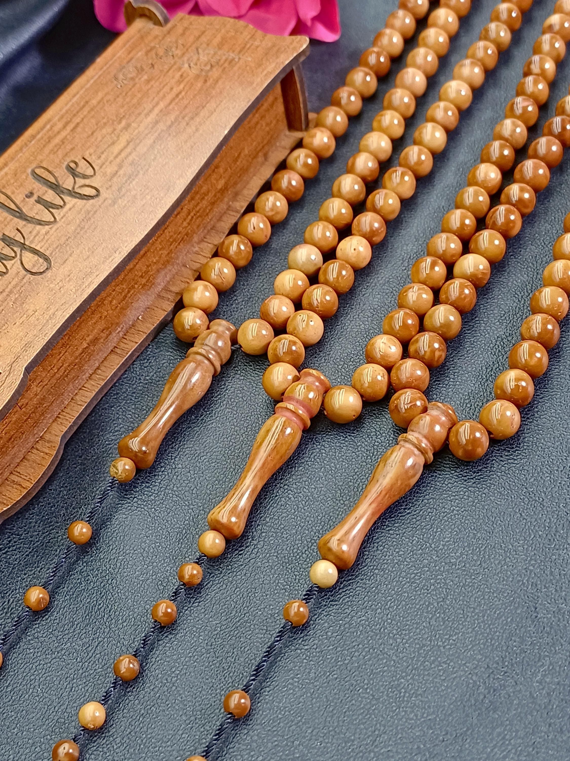8 mm Coca Wood Tasbih: 99 Islamic Prayer Beads with Counter - image 4