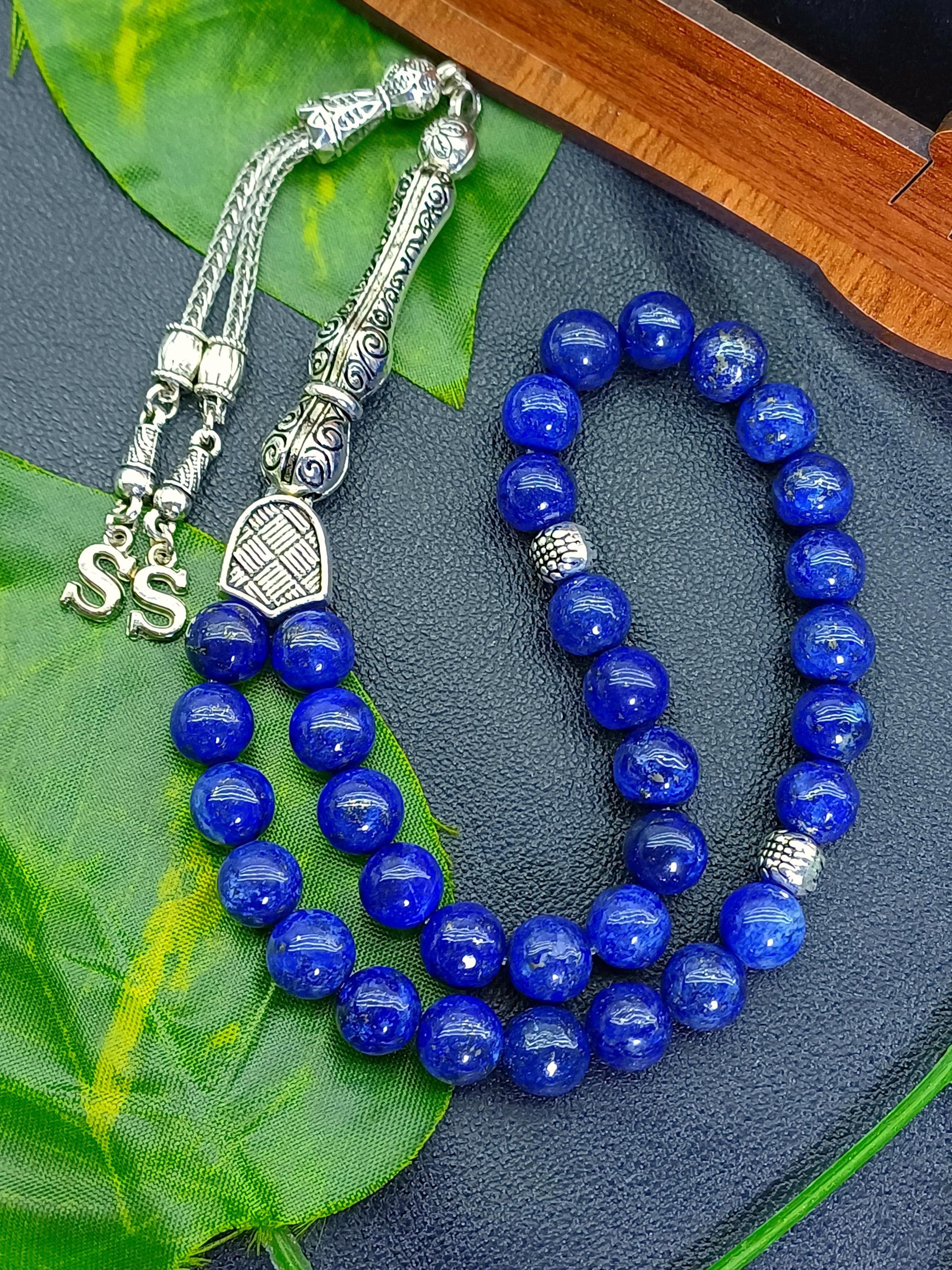 Lapis Lazuli Tasbih, Custom Blue Prayer Beads, Personalized Gemstone Tesbih Rosary - image 4