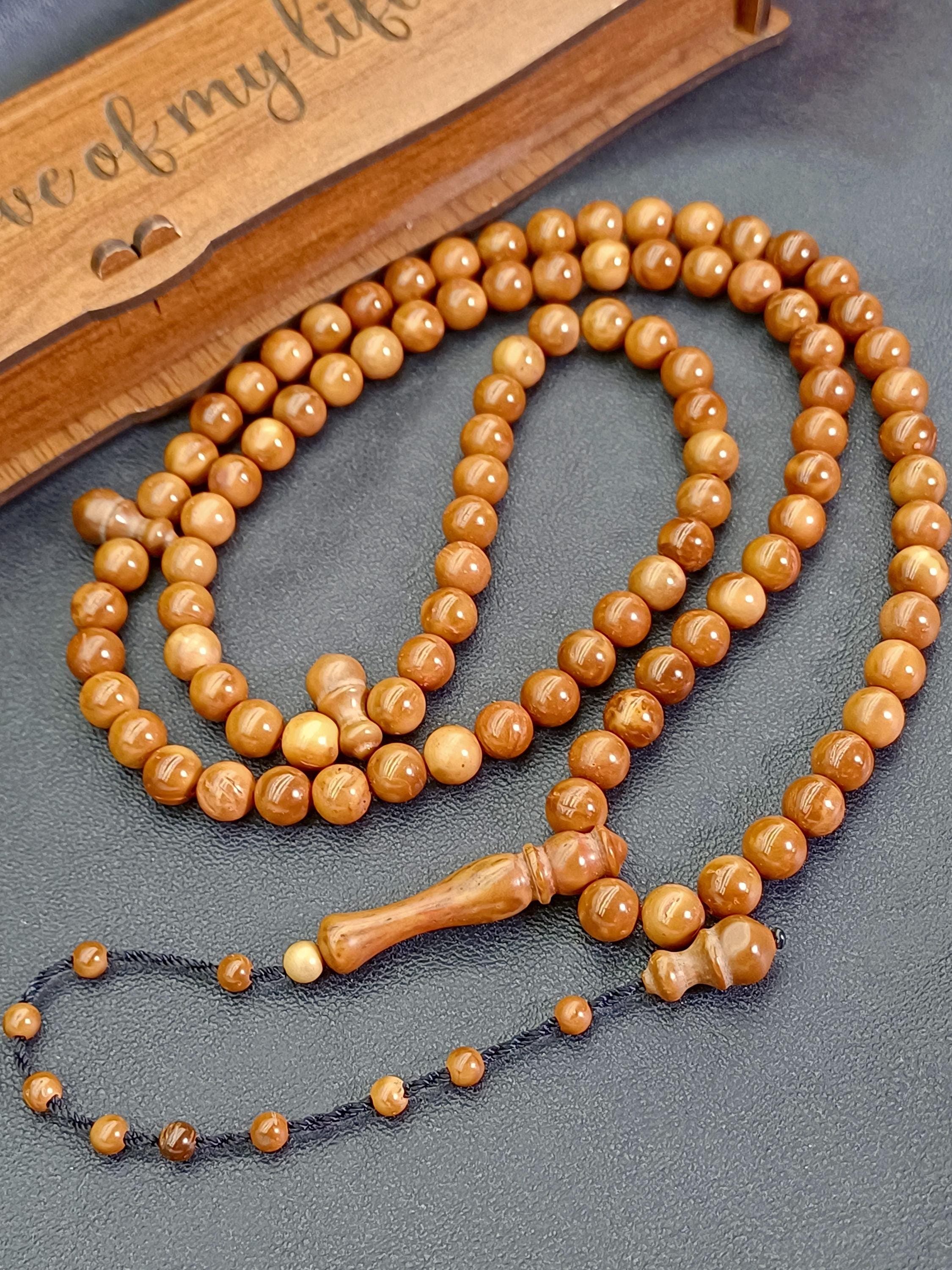8 mm Coca Wood Tasbih: 99 Islamic Prayer Beads with Counter