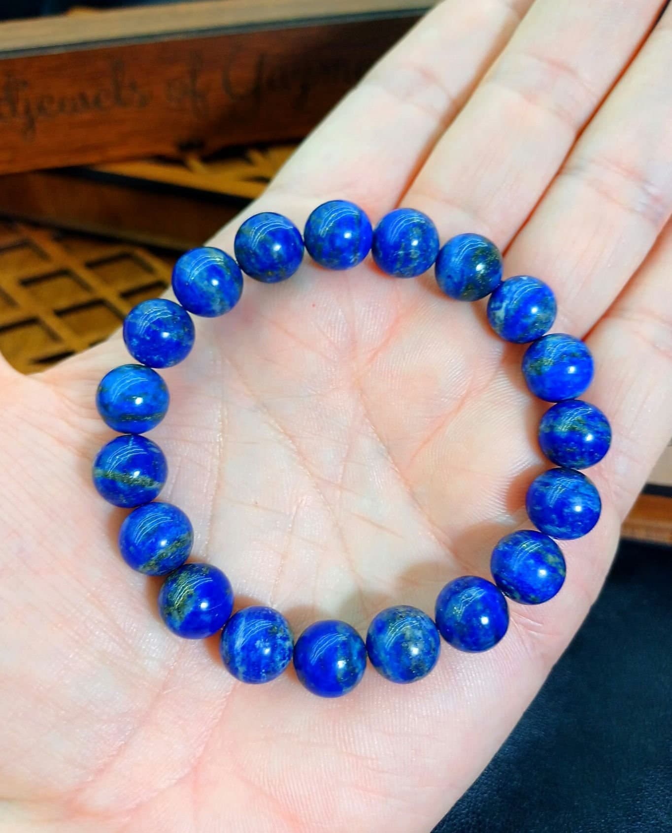 Lapis Lazuli Bracelet: Real Blue Gemstone Wristband
