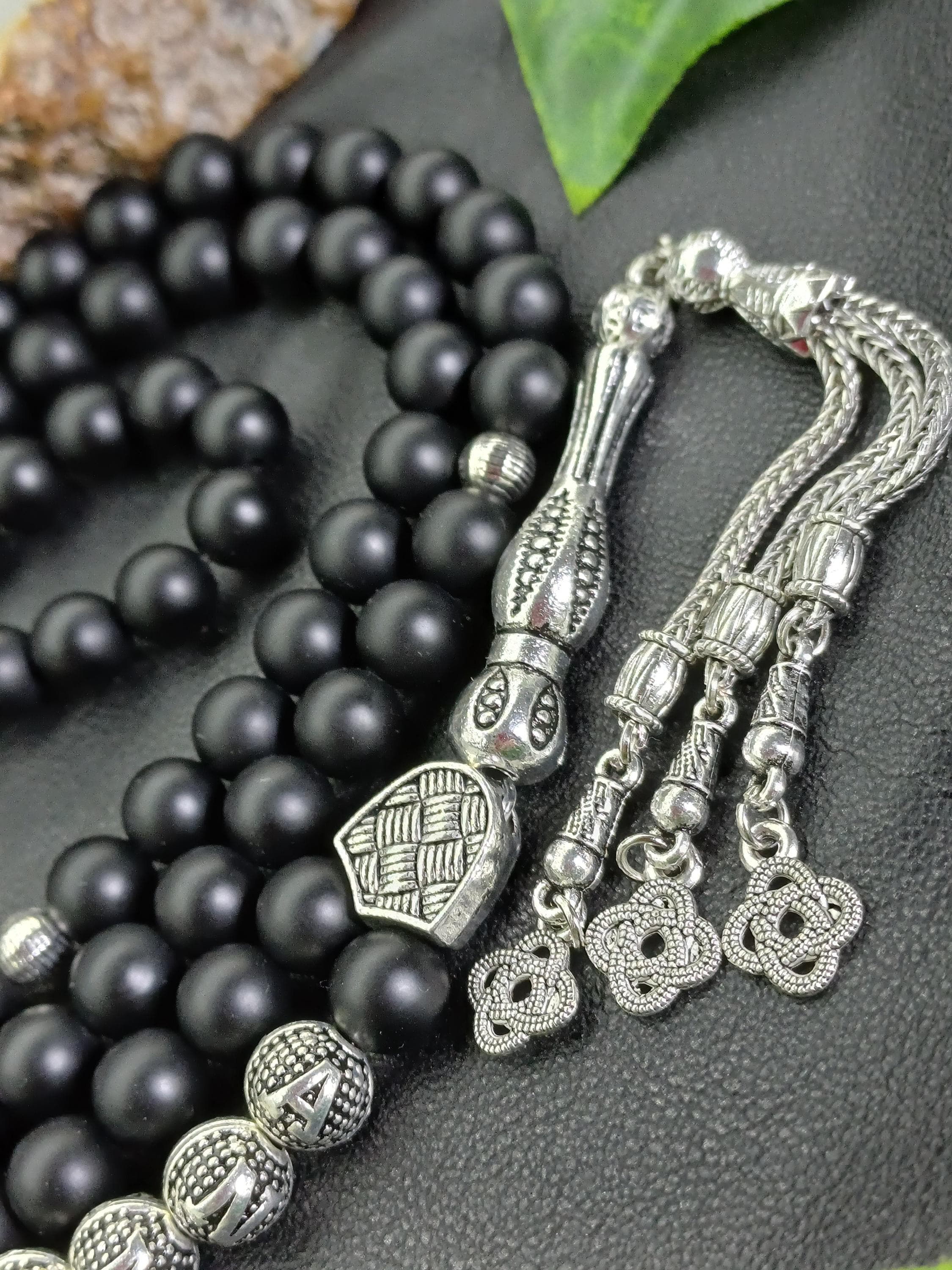 Personalized Black Onyx Tasbih: 99 Custom Onyx Islamic Prayer Beads - image 5