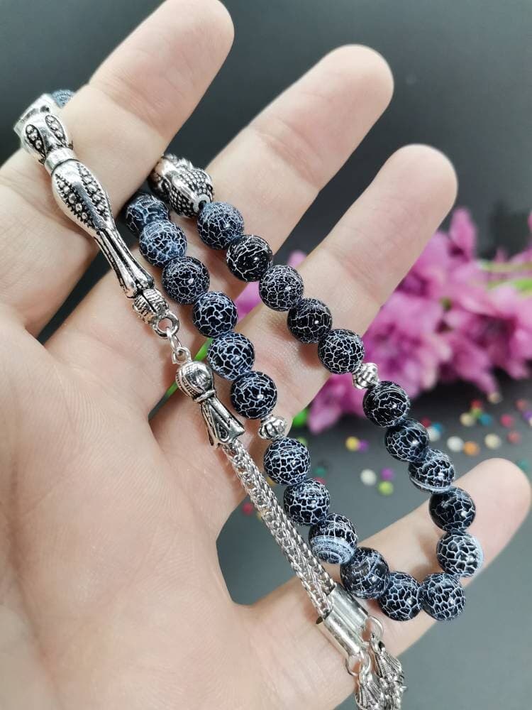 Personalized Black Agate Tasbih: 33 Islamic Prayer Beads - image 4
