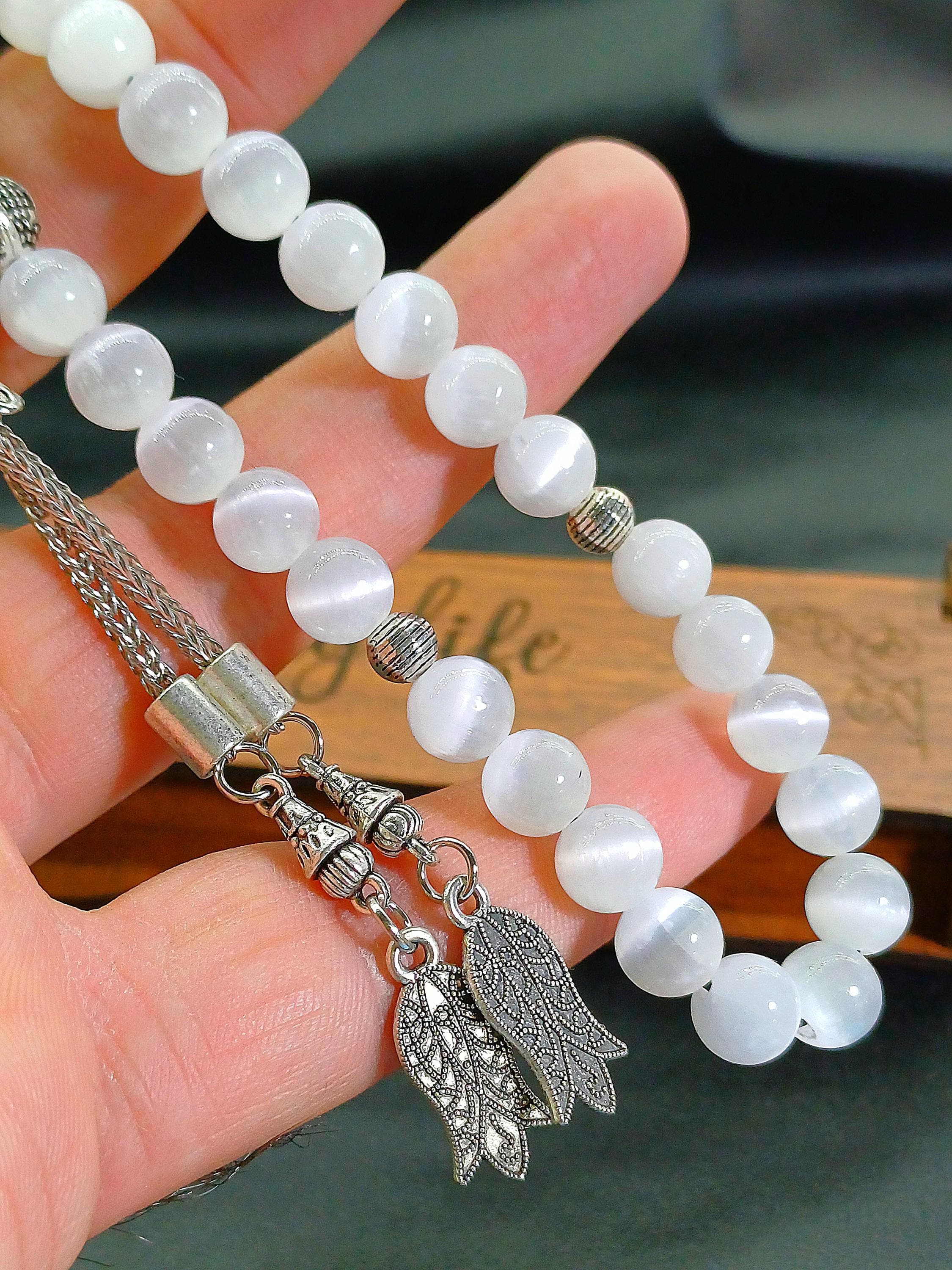 Personalized Selenite Tasbih: Islamic Prayer Beads, Custom Name Gift - image 4