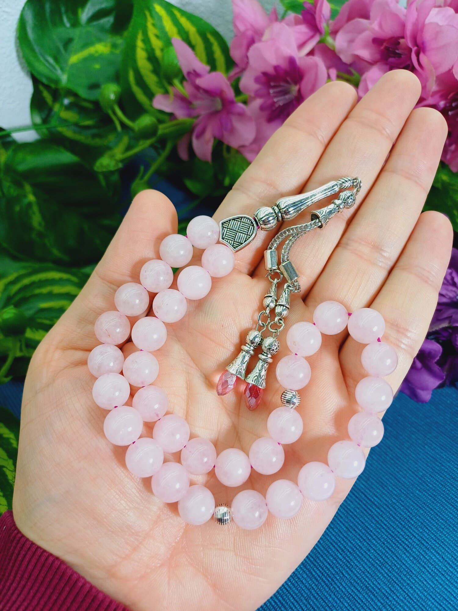 Rose Quartz Tasbih: 10mm Pink Muslim Prayer Beads - image 5