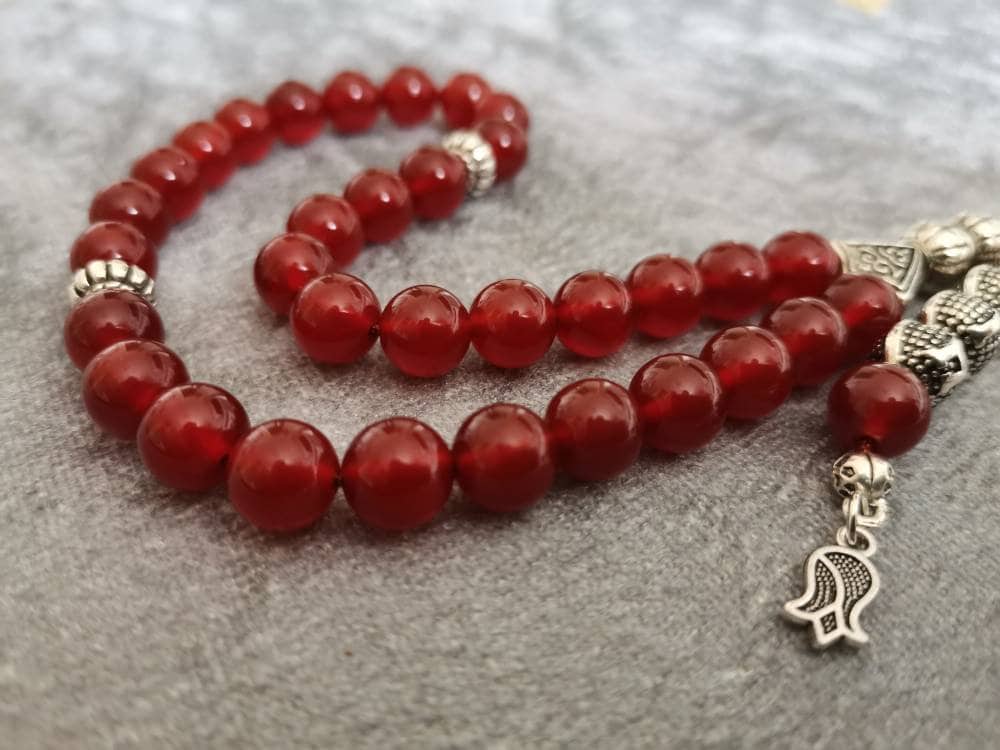 Custom Carnelian Prayer Beads: Yemeni Aqeeq Tasbih, Muslim Gift - image 5