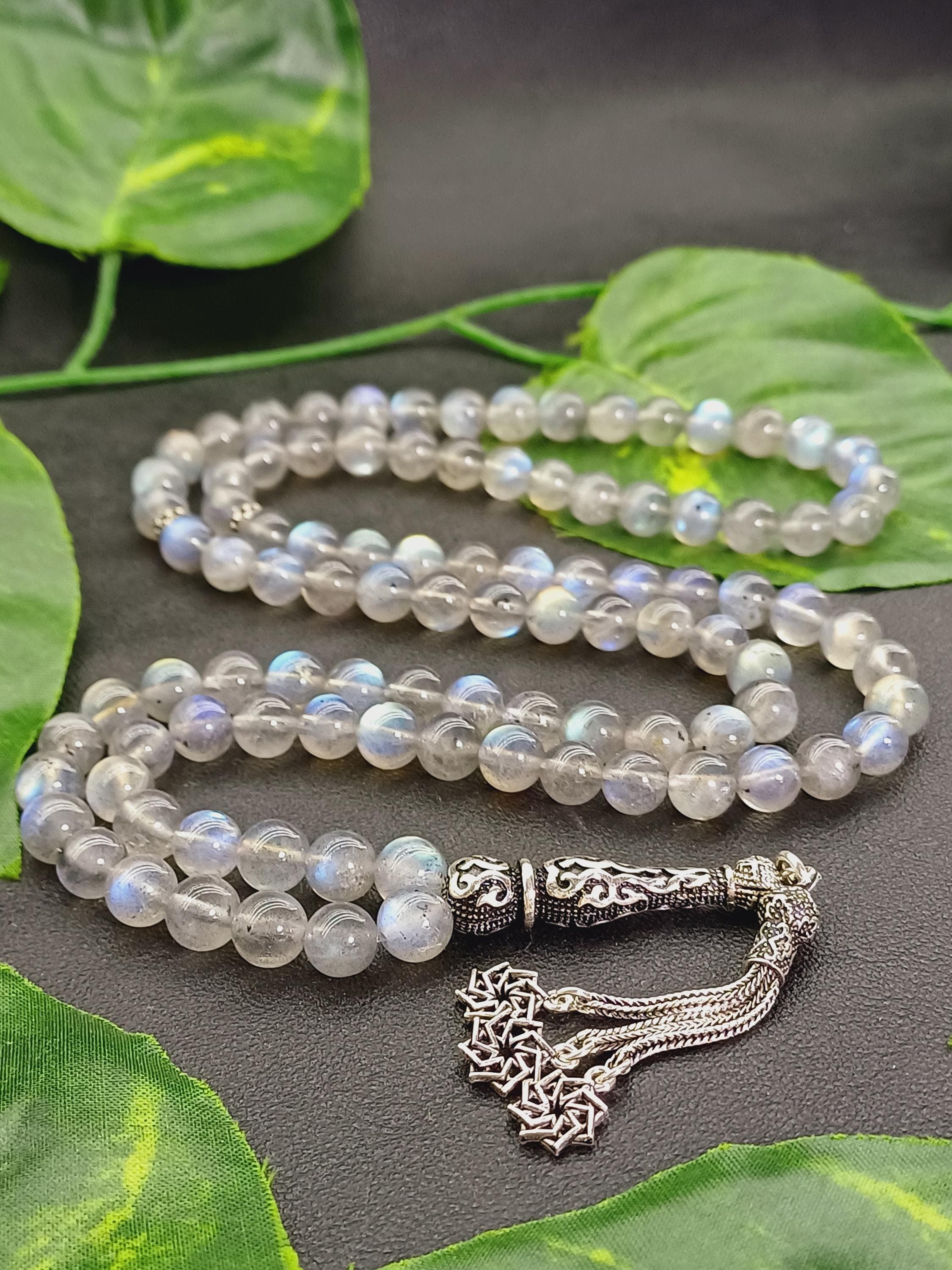 99 Labradorite Tasbih: 925k Silver Islamic Prayer Beads - image 4