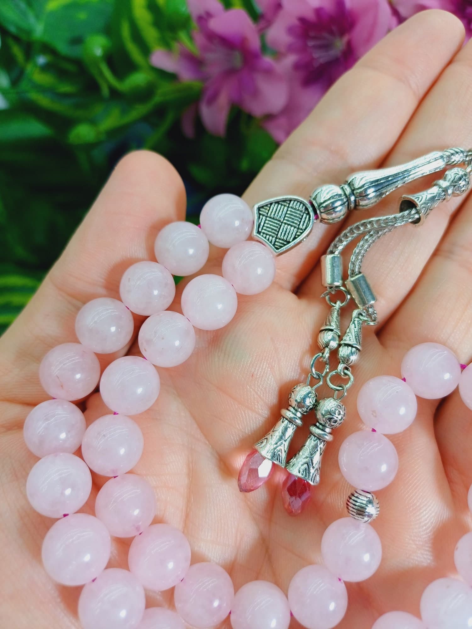 Rose Quartz Tasbih: 10mm Pink Muslim Prayer Beads - image 4