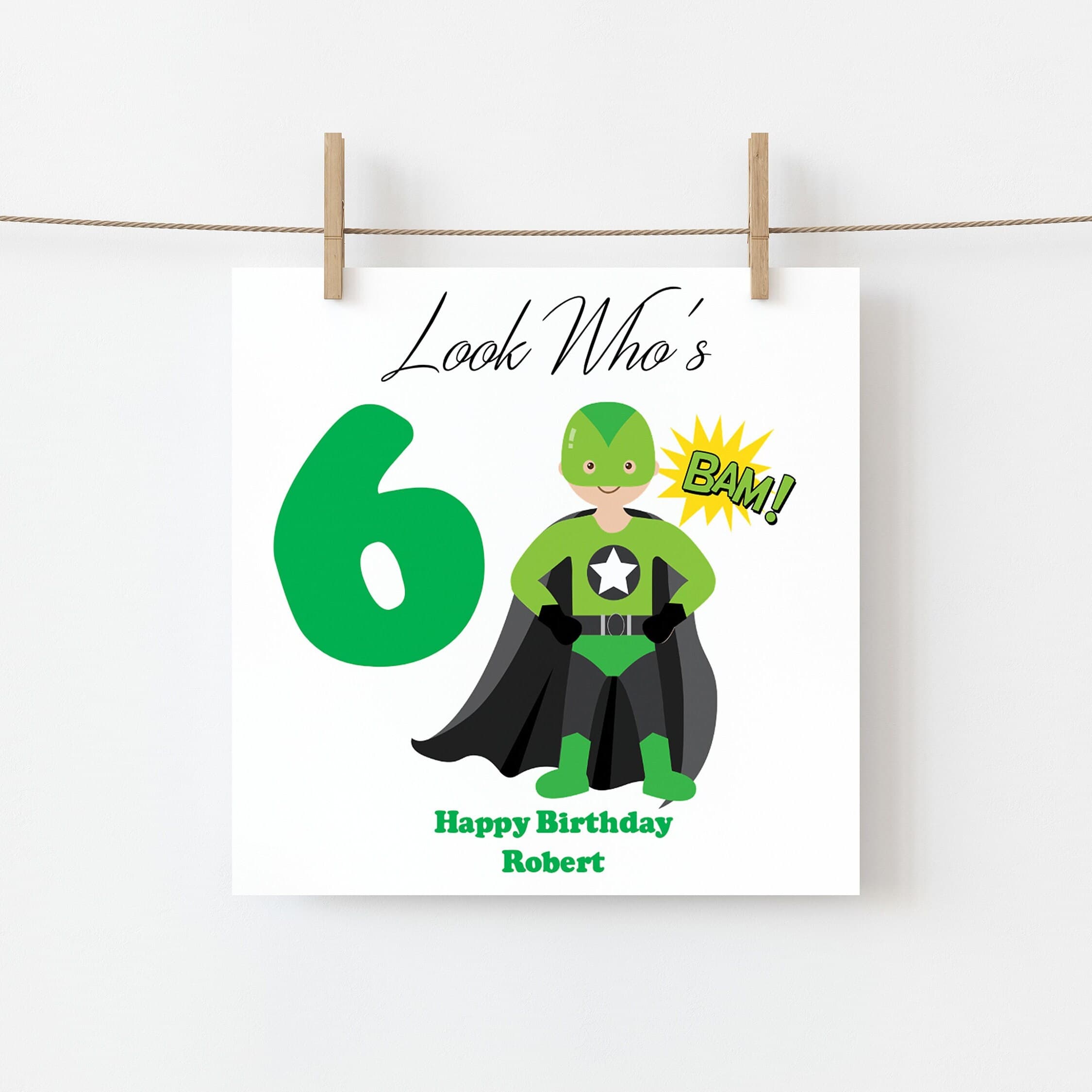 Boys Superhero Birthday Card Handmade & Personalised Son/ Grandson/ Nephew / Friend/ Cousin 2nd 3rd 4th 5th 6th 7th 8th 10th 12th - image 3