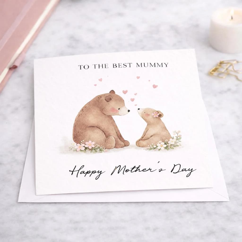 Mother’s Day Card for Mummy – Cute Bear Mum Card – To The Best Mummy – Happy Mother’s Day – Sweet Mum Greeting Card - First Mothers Day 2426 - image 3