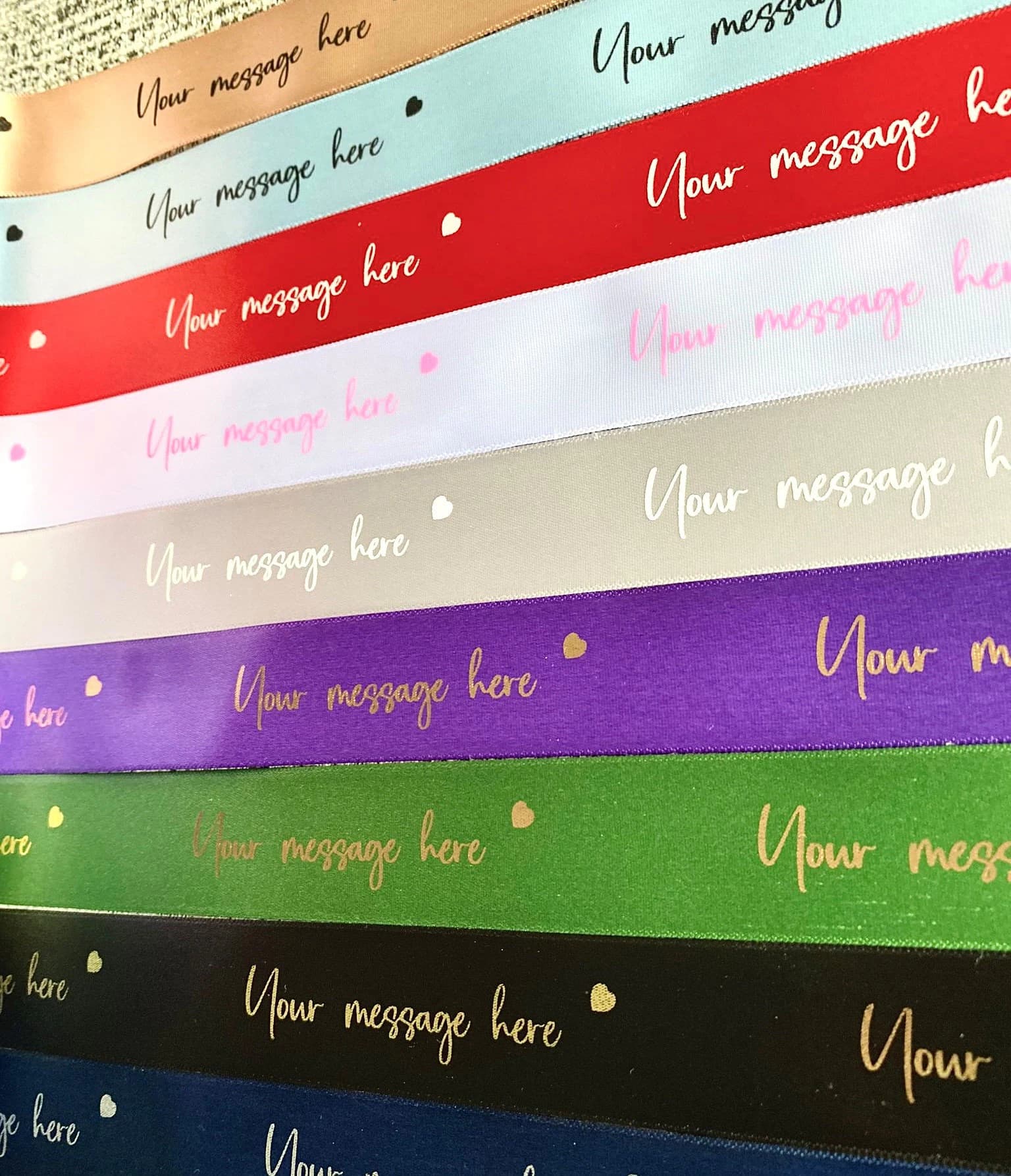 Personalised Ribbon  10mm 15mm 25mm 50mm 100mm present wrapping gift wrap