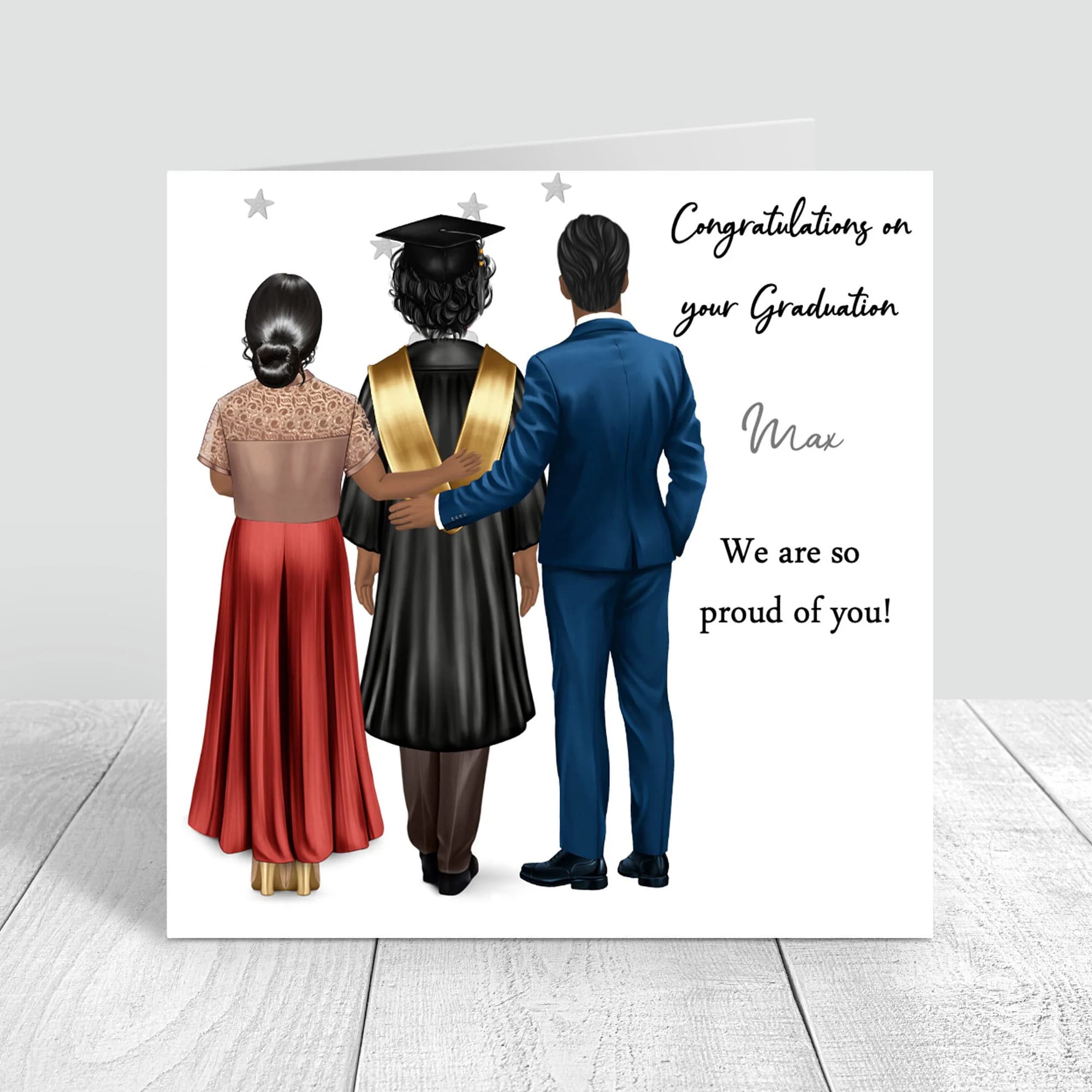 Graduation Son Handmade Card / Personalised We are so proud of you Handmade Graduation Gifts* Customise Hair *