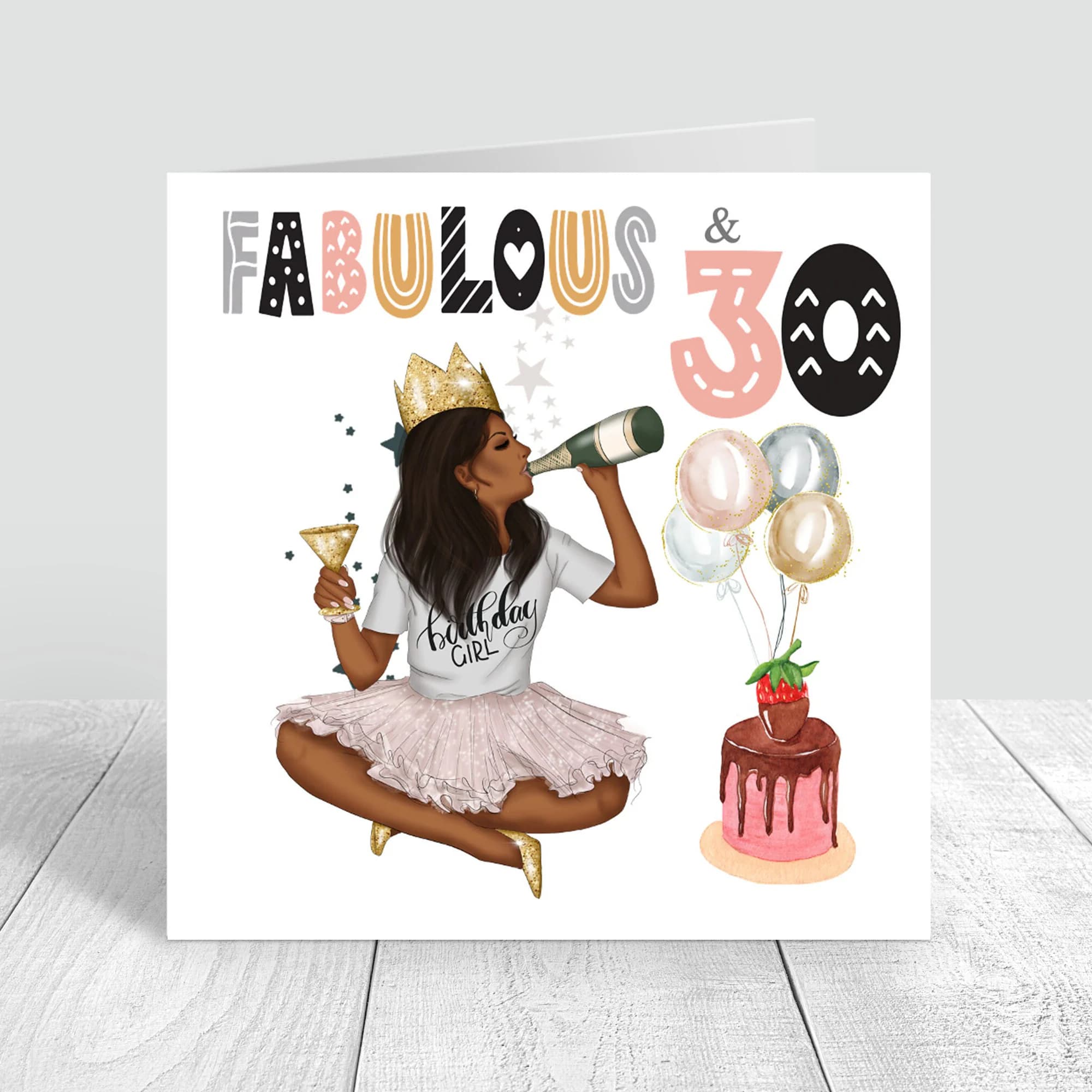 Fabulous & 30 Birthday Card Women's Personalised 30th Birthday Card Daughter Granddaughter Niece sister friend bestie