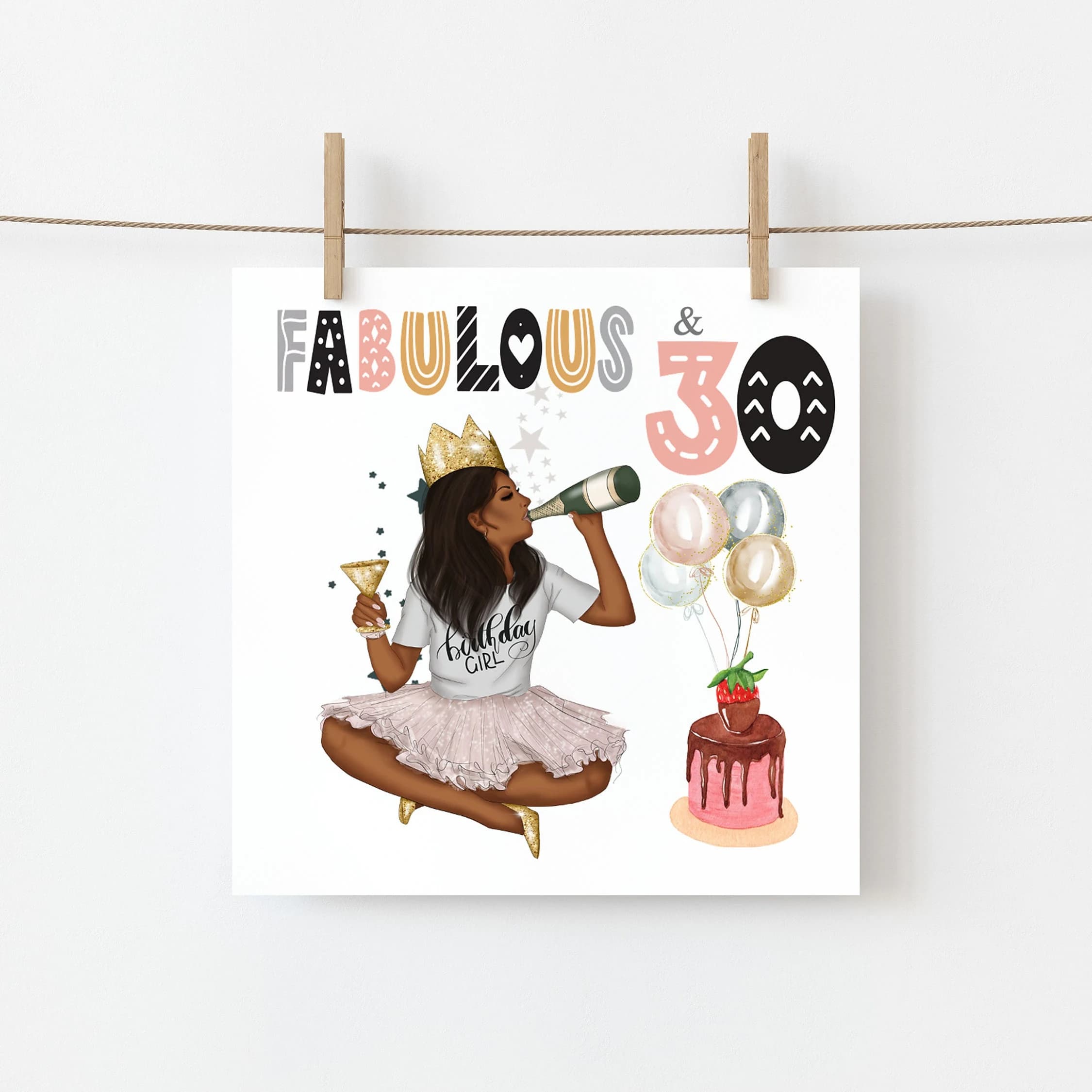 Fabulous & 30 Birthday Card Women's Personalised 30th Birthday Card Daughter Granddaughter Niece sister friend bestie - image 3