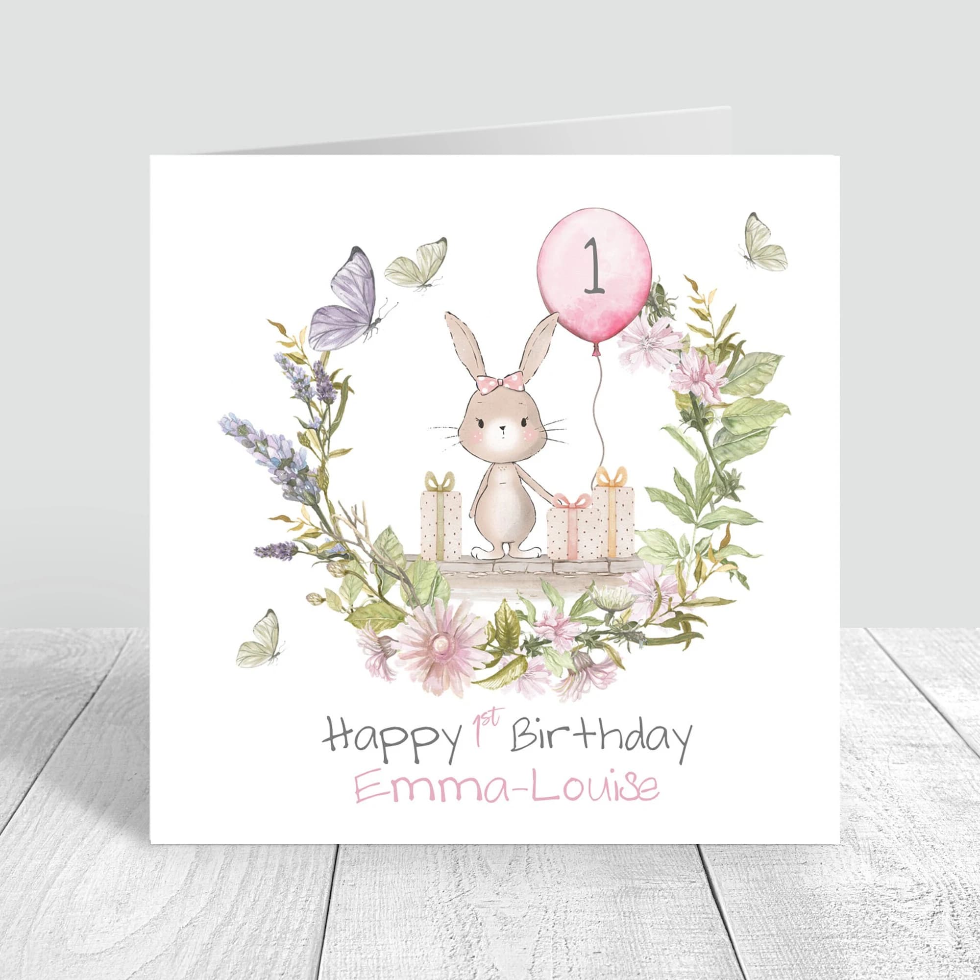 Personalised Girls Bunny Rabbit Birthday Card Handmade Daughter/Sister/Cousin/Friend/Granddaughter 1st 2nd 3rd 4th 5th 6th Birthday Card 965 - image 4