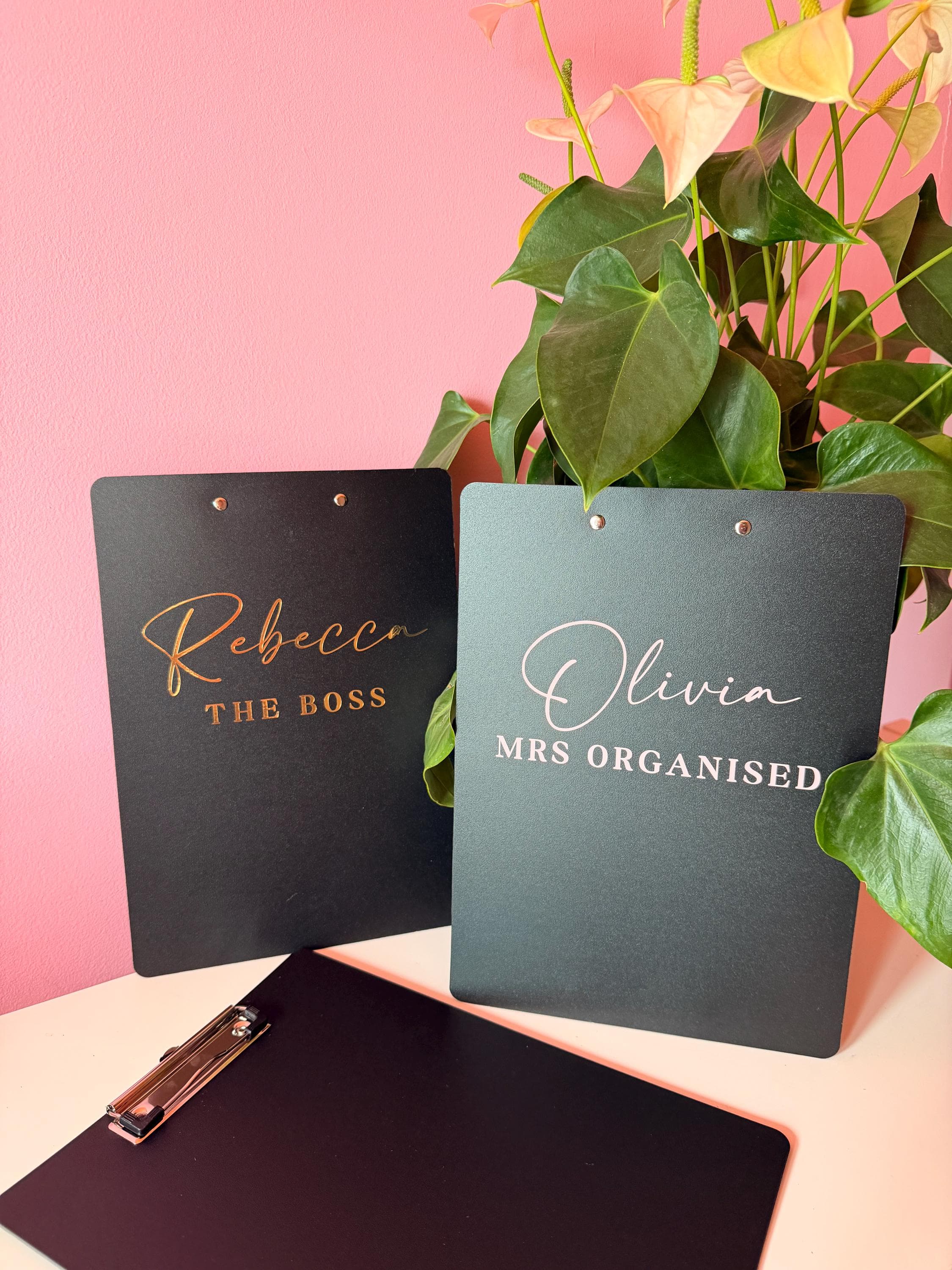 Personalised Name & Title A4 Black Clipboard
