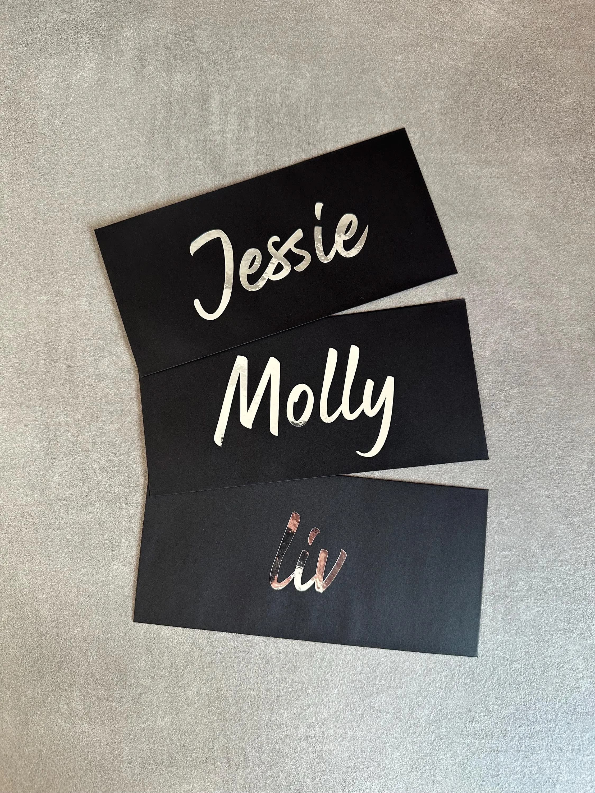 Personalised Money Envelope: Custom Cash Gift. Black, White, Kraft
