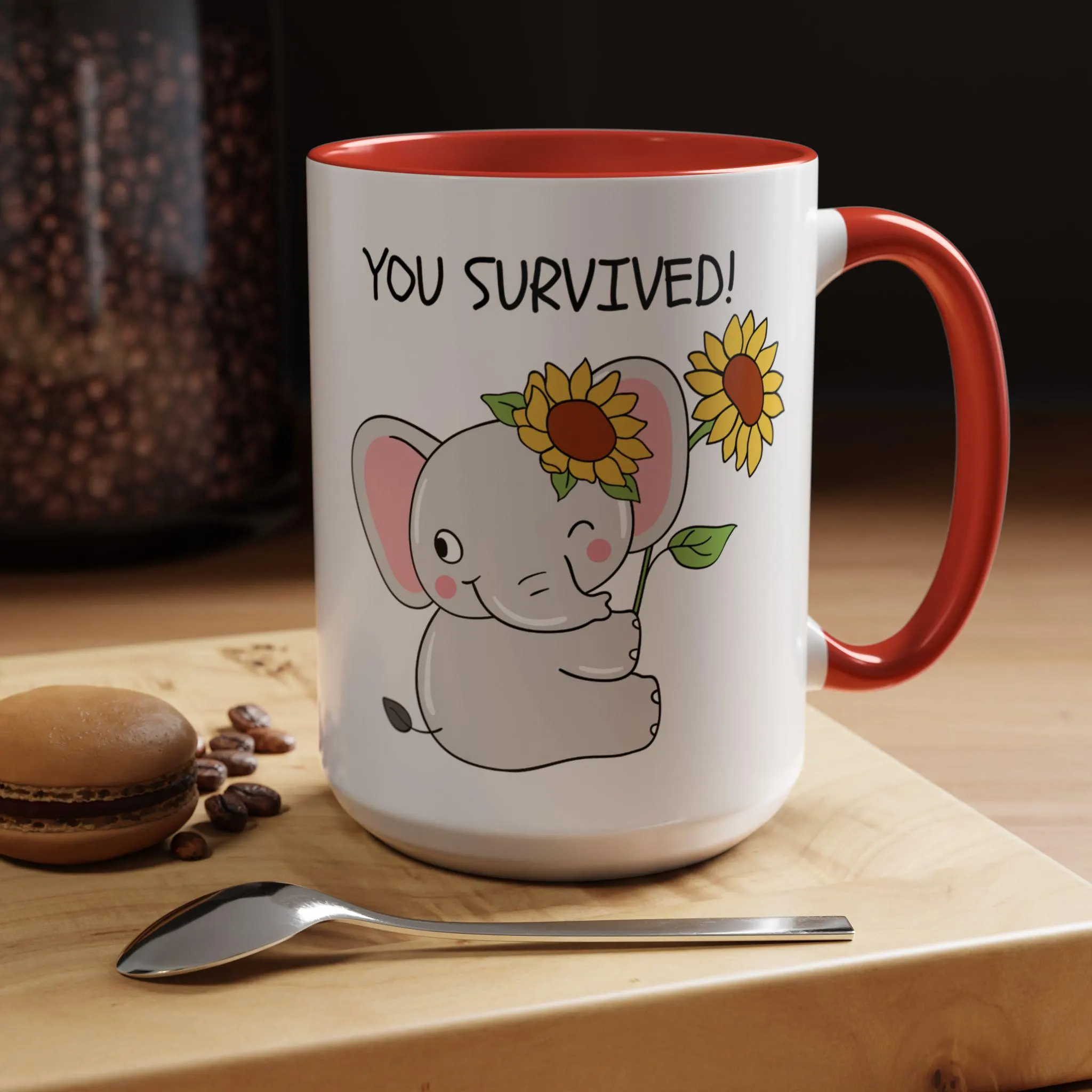 Funny 'You Survived' Elephant Coffee Mug: Post Surgery Recovery Gift - image 4