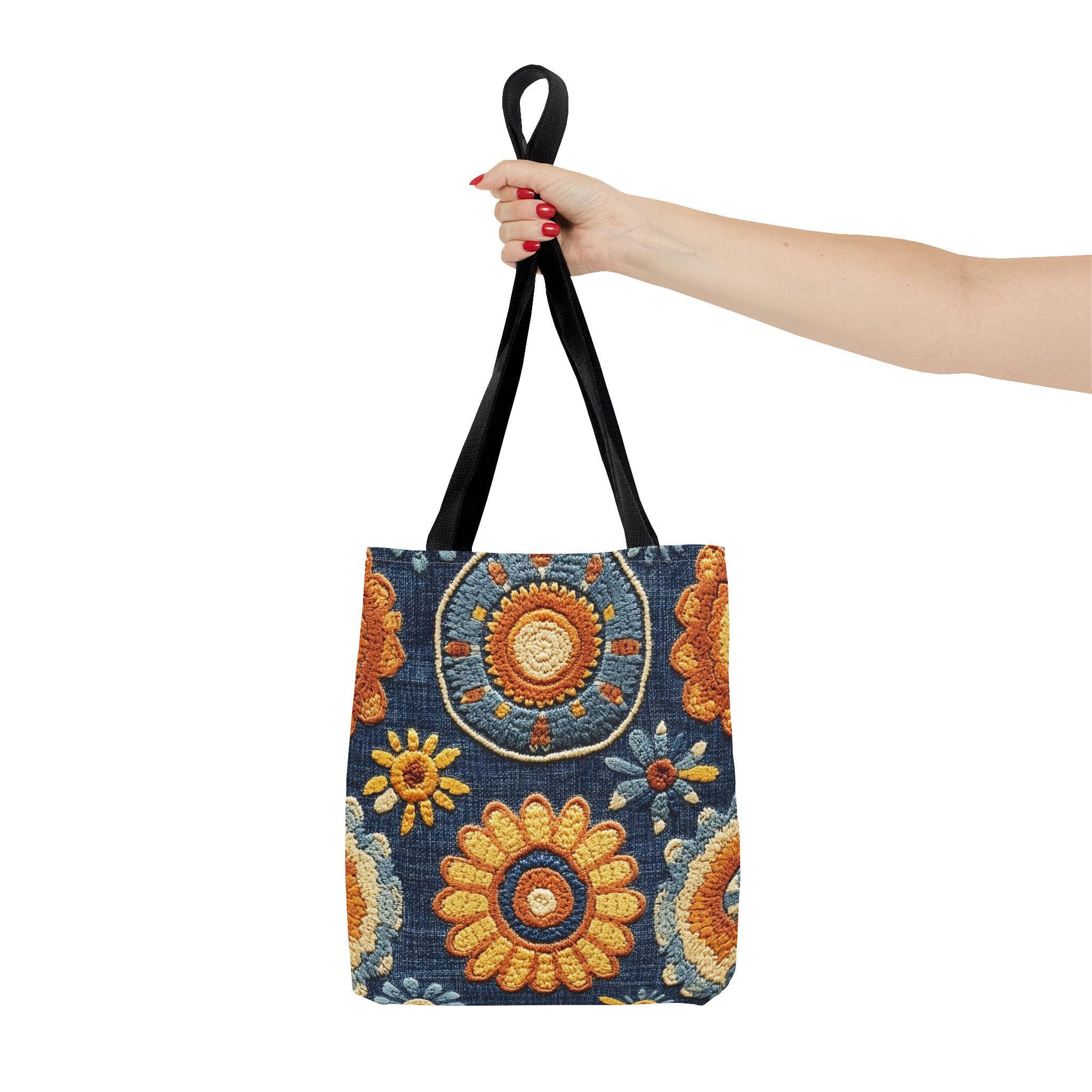 Boho Design colorful jeans sun print tote bag - image 5