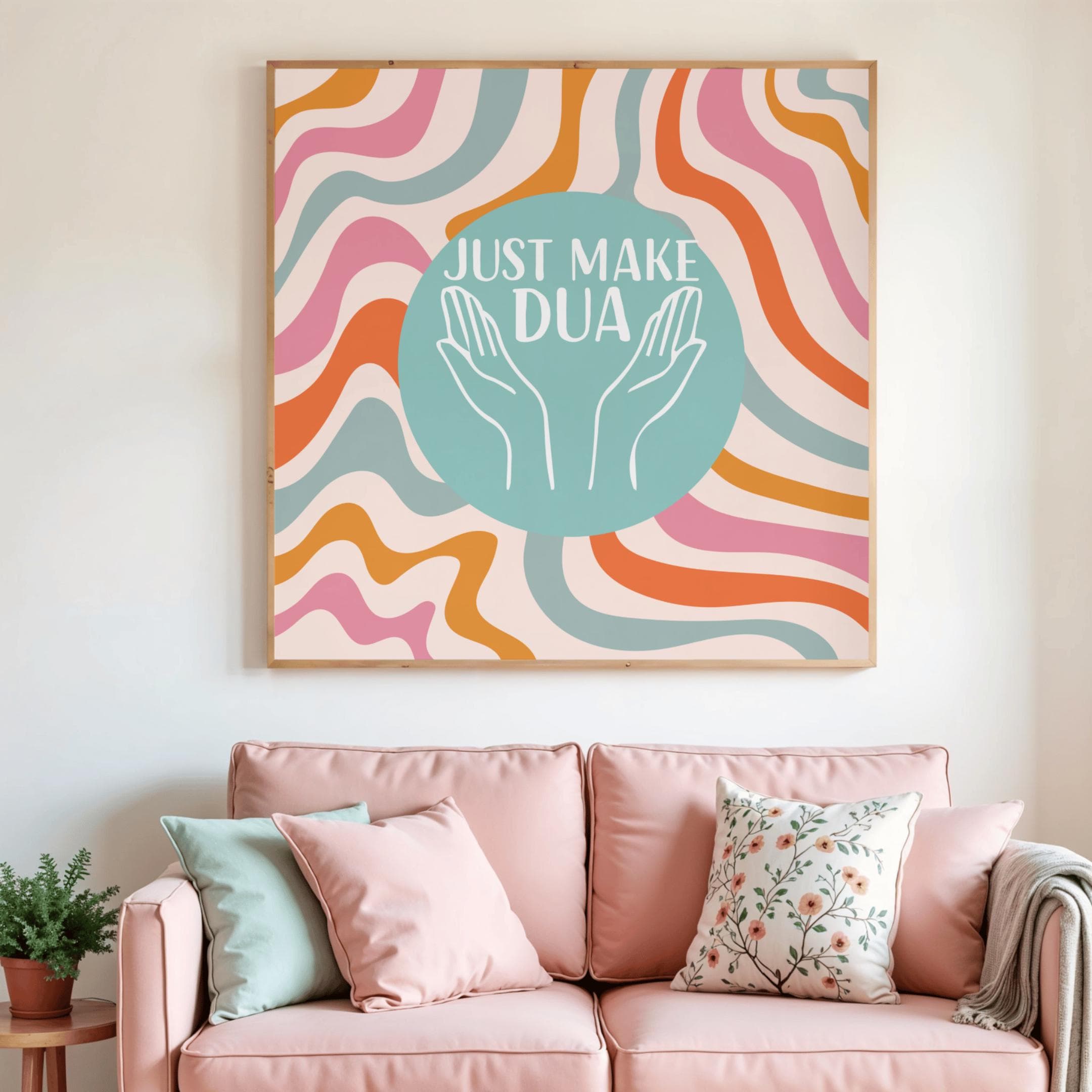 Set of 2 Colorful Islamic wall decor | Bismillah and dua printable | spiritual digital dowload
