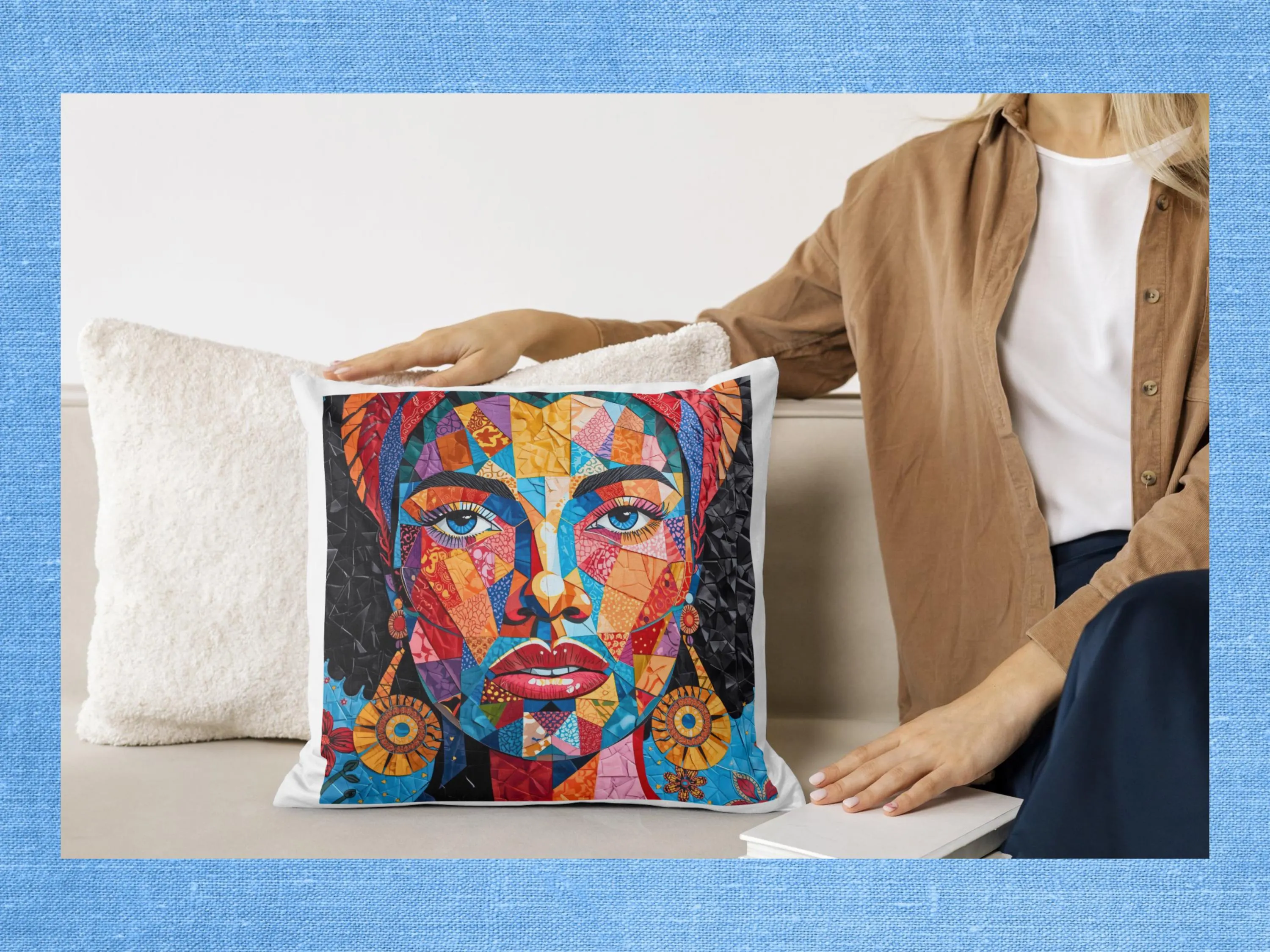 Vibrant African Female Portrait | Mosaic Style Print | Modern Geometric Ethnic Patchwork Art | Instant Download - image 5